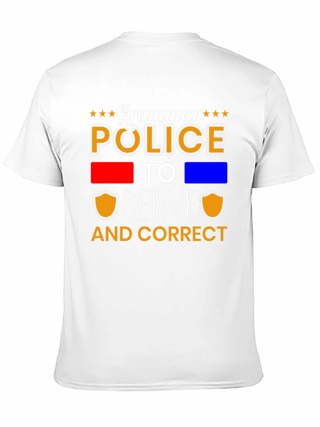 Black Grammar Police Serve & Correct T-Shirt view 11
