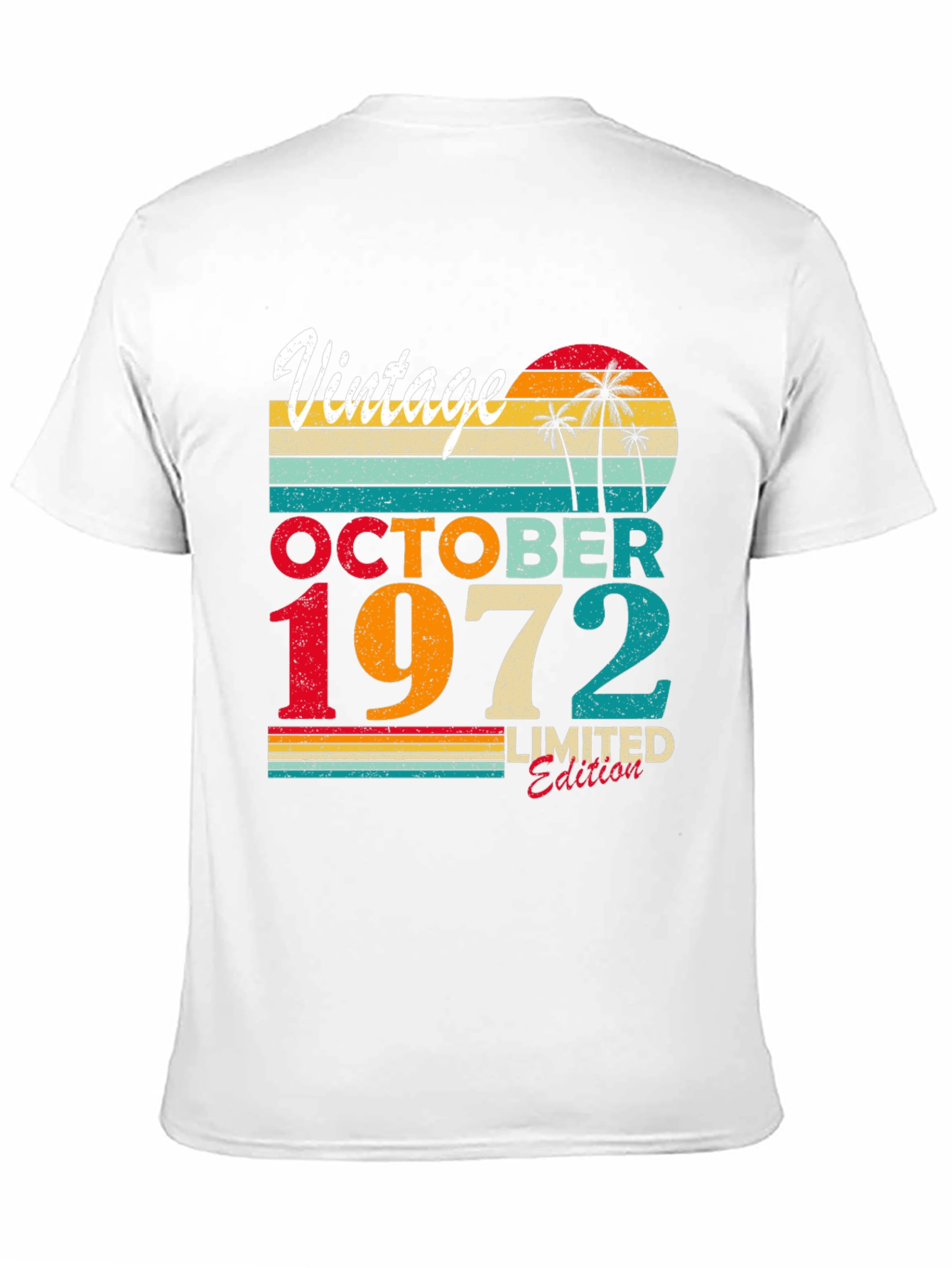 Black Vintage October 1972 Limited Edition T-Shirt view 11