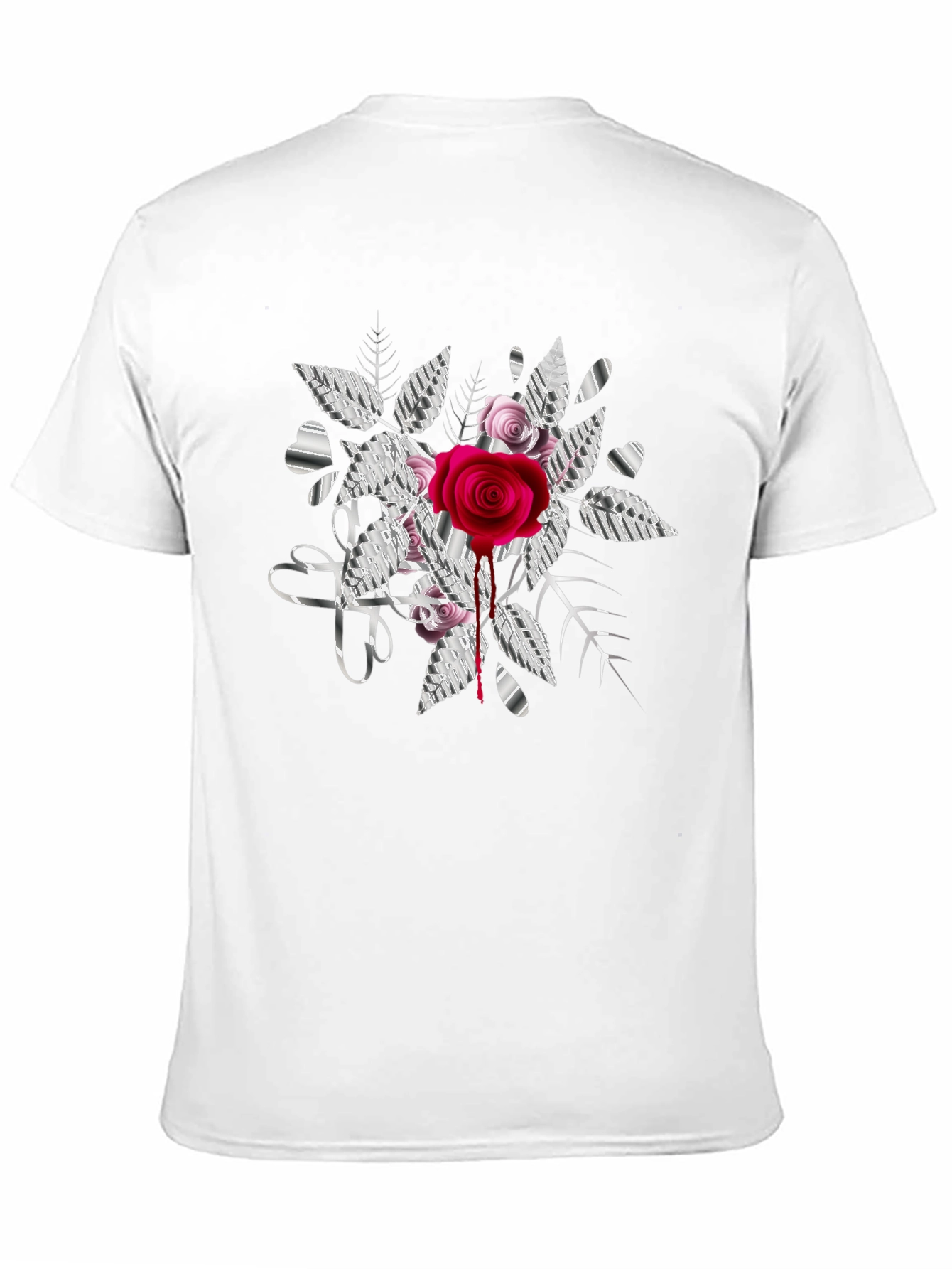 Black Rose & Hearts Graphic Print Black Tee view 11