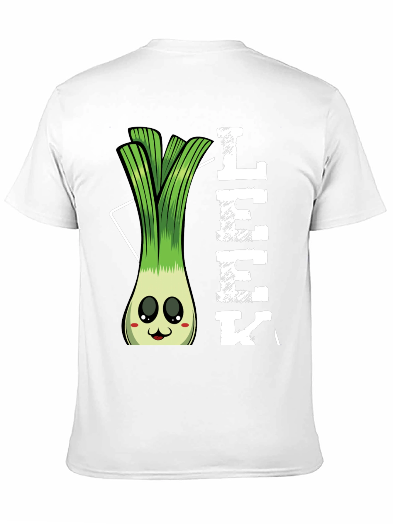 Black Funny Leek Cartoon T-Shirt view 11