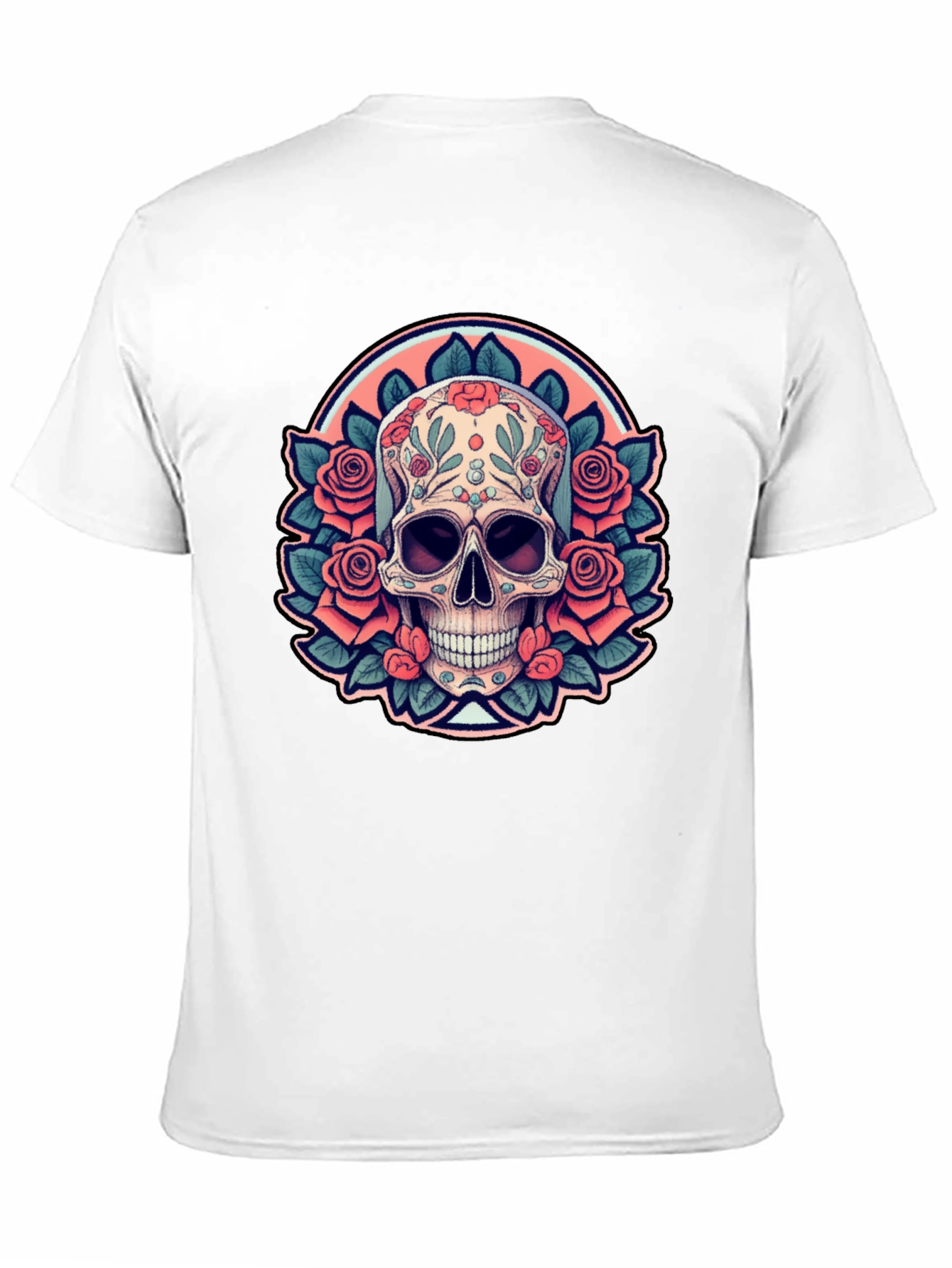 Black Sugar Skull Rose Black T-Shirt view 11