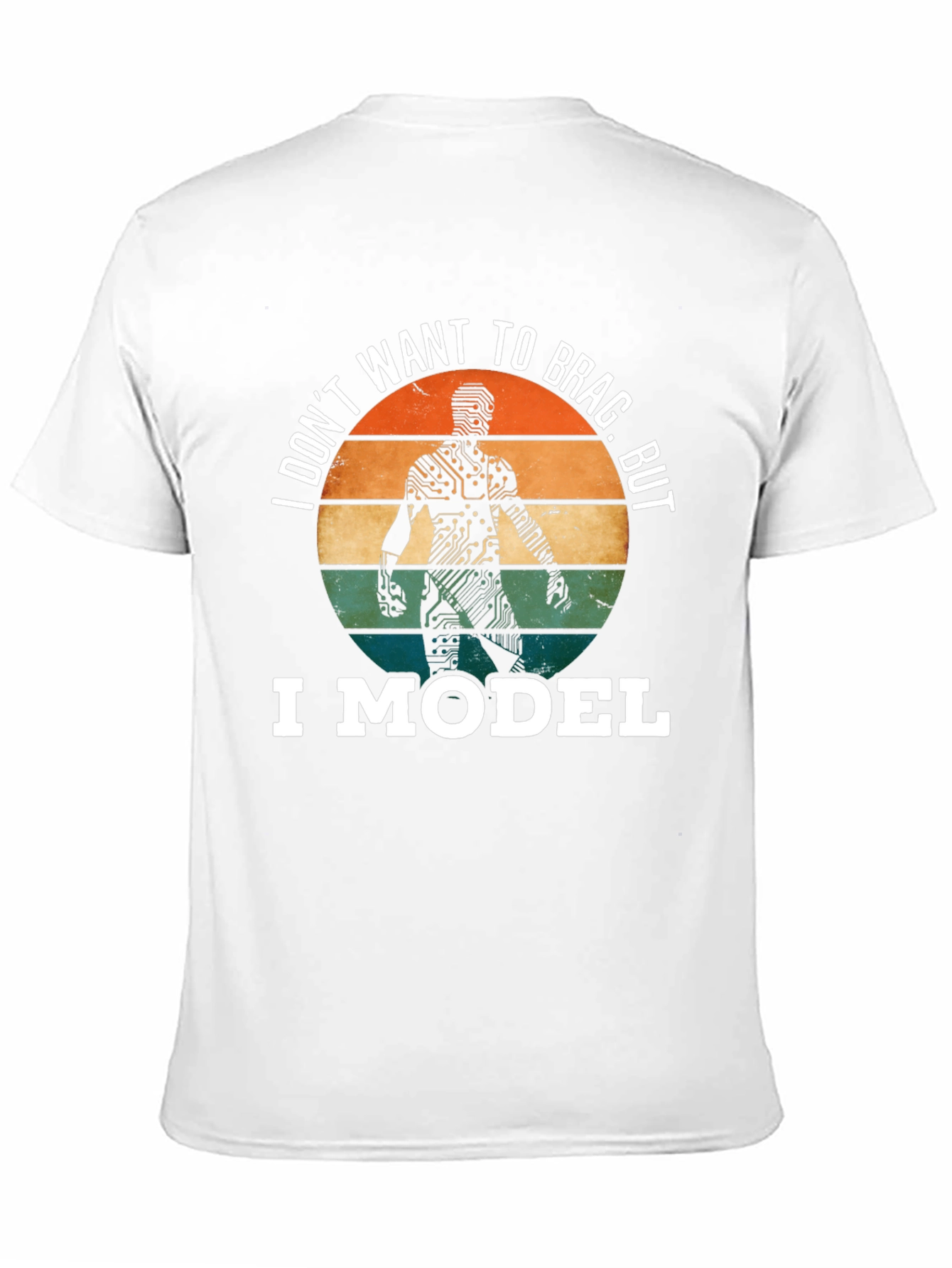 Black I Model T-Shirt: Circuit Board Man Funny Tee view 11