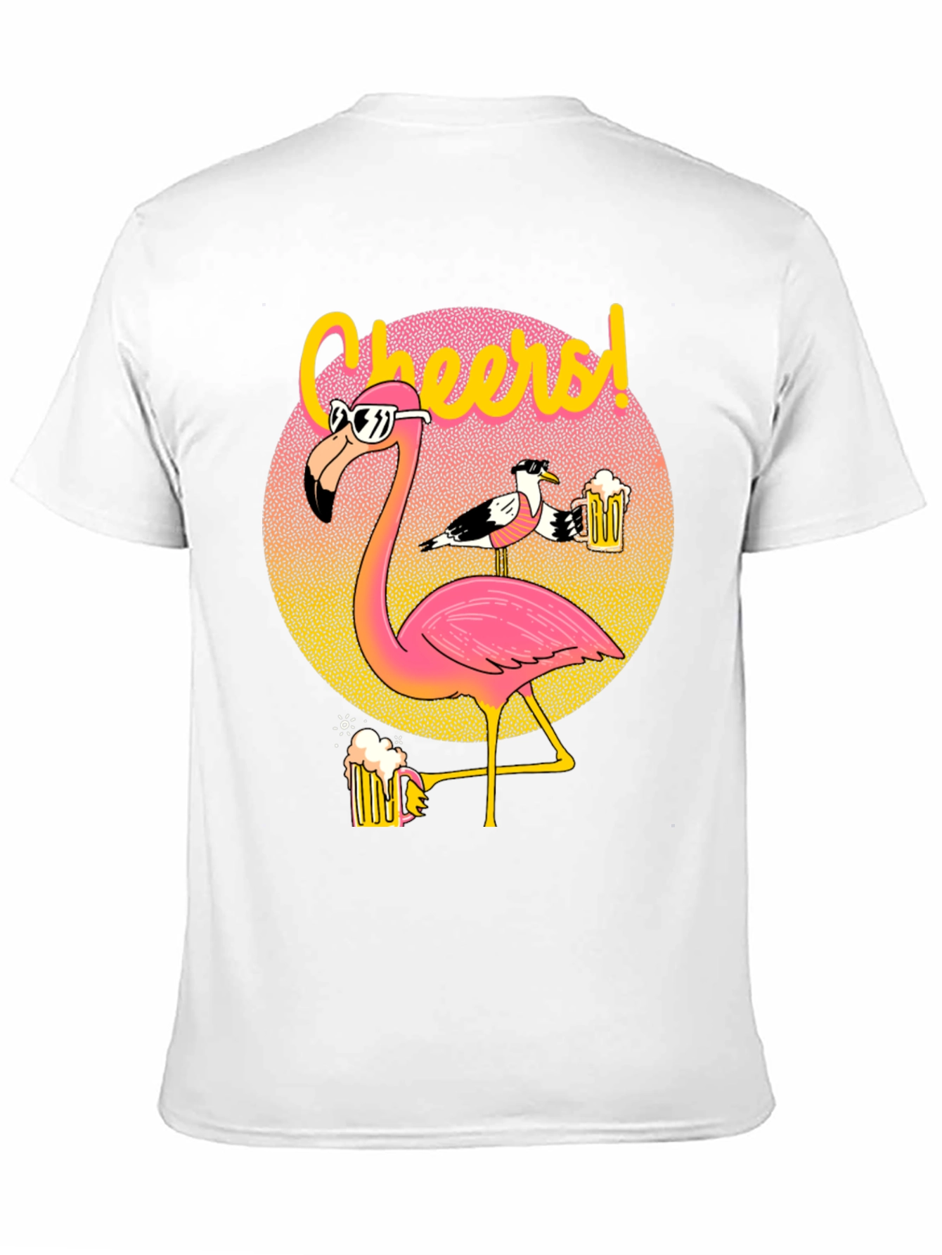 Black Cheers Flamingo Graphic T-Shirt view 11