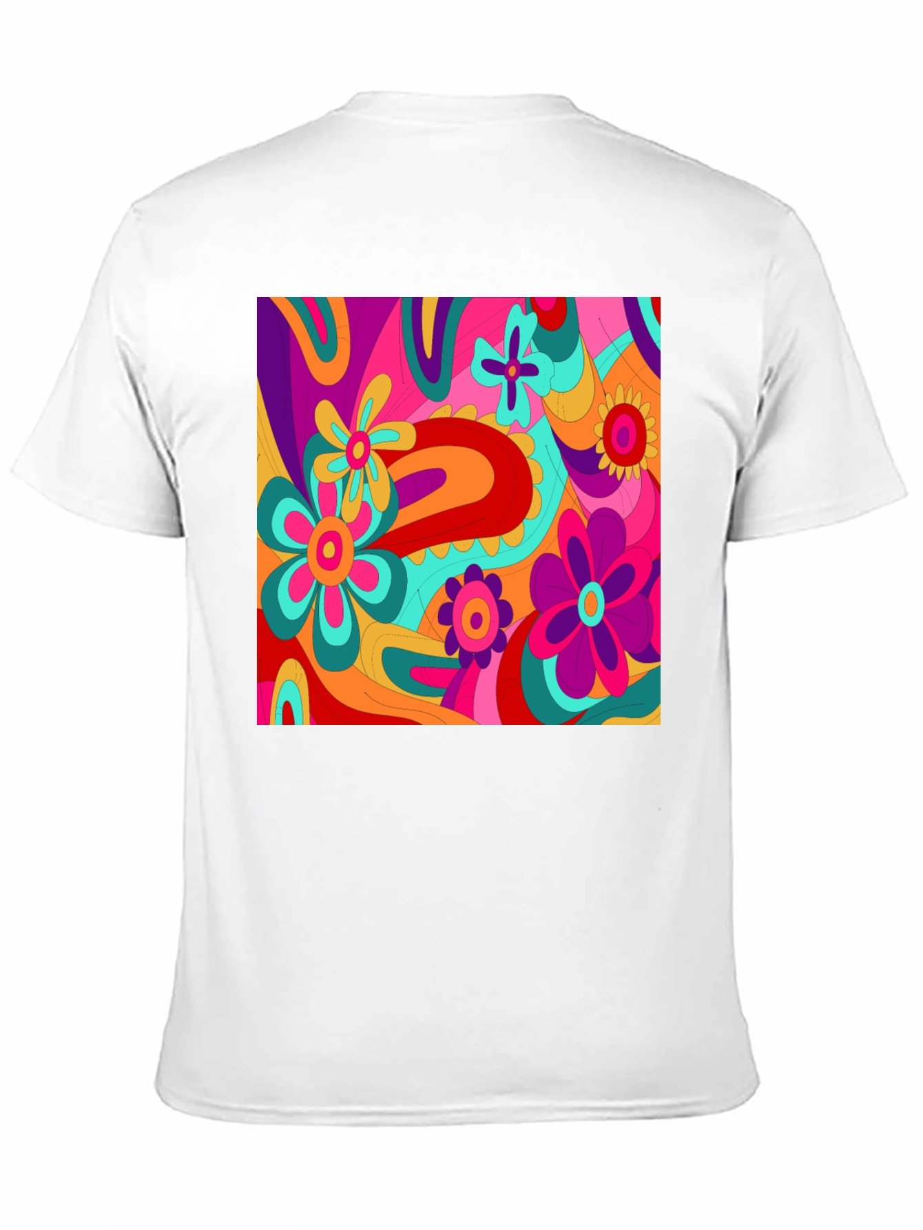 Retro Floral Print Tee - Vibrant 60s Style - 11