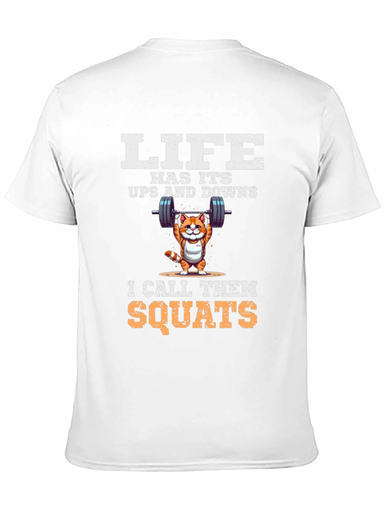 Black Life is Squats T-Shirt - Funny Workout Cat Design view 11
