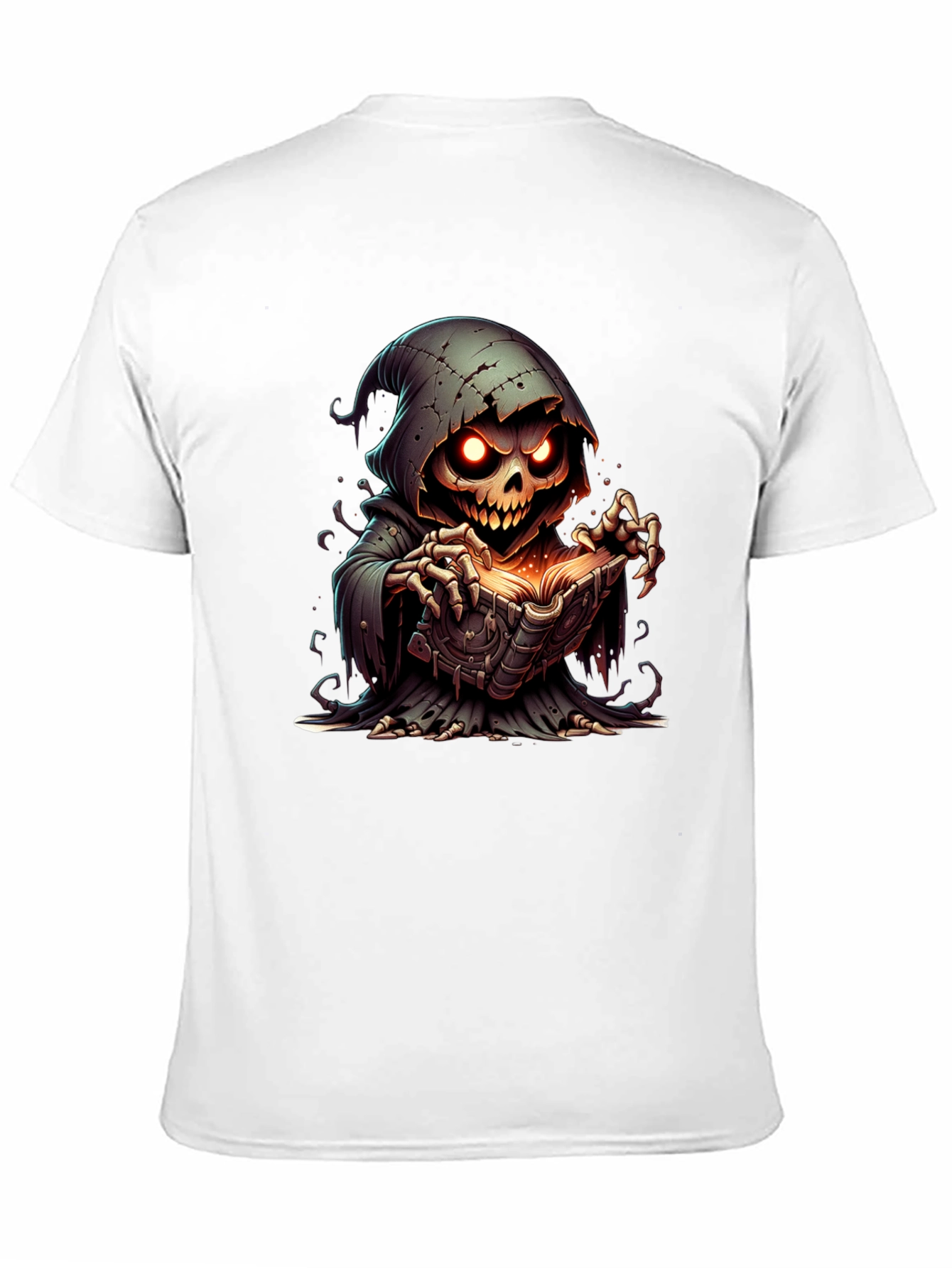 Black Grim Reaper Graphic Tee - Spooky Book Design view 11