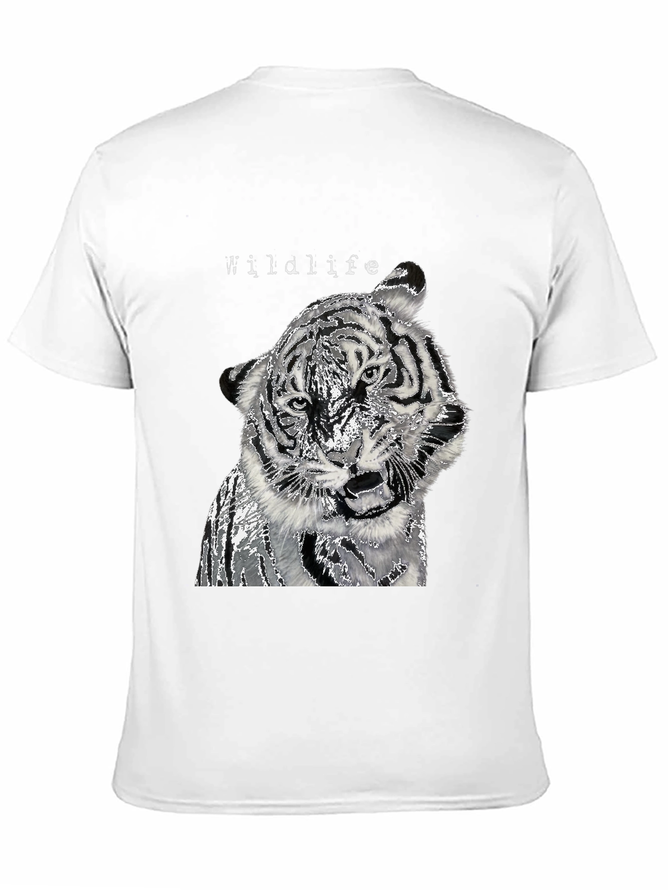 Black Wildlife Tiger Graphic Black T-Shirt view 11