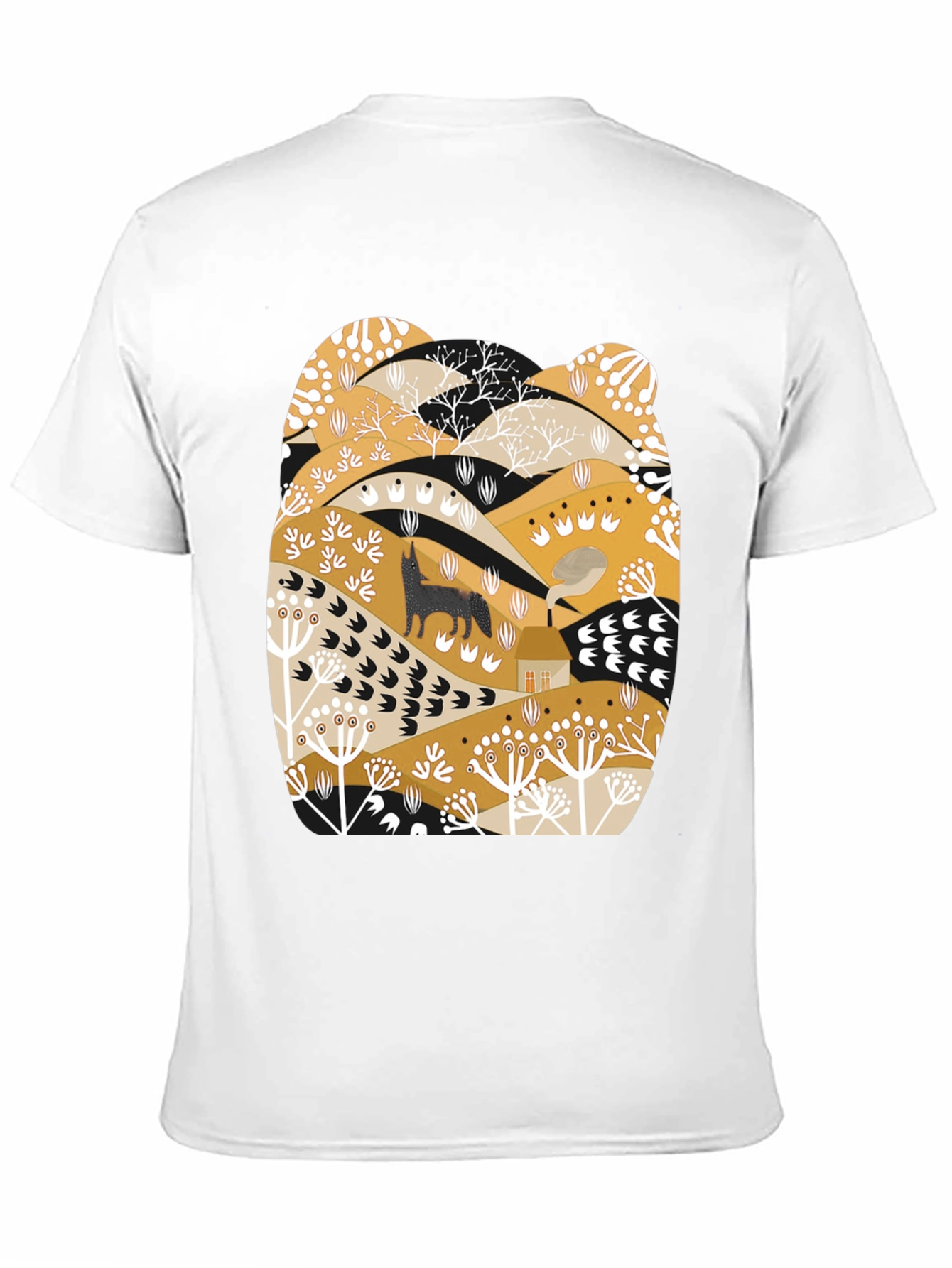 Black Wolf Landscape Graphic Tee - Black view 11