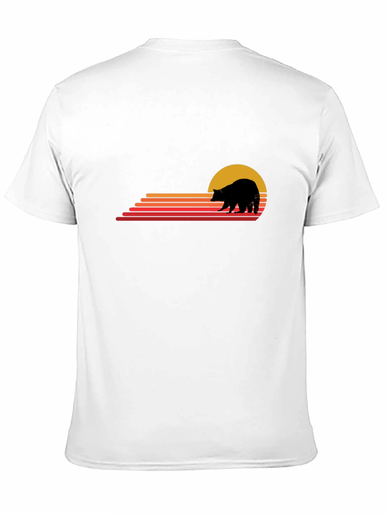 Black Retro Bear Sunset Graphic Tee - Classic Style view 11