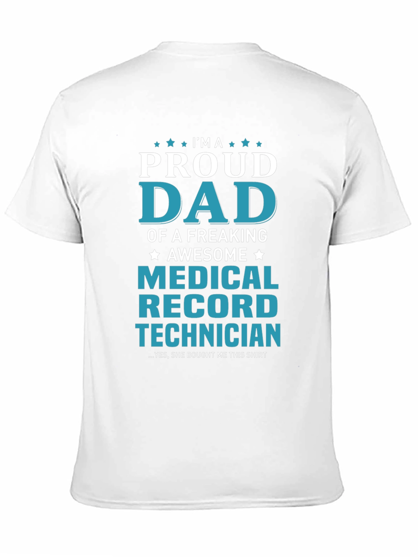 Black Proud Dad Medical Record Technician Graphic Tee view 11