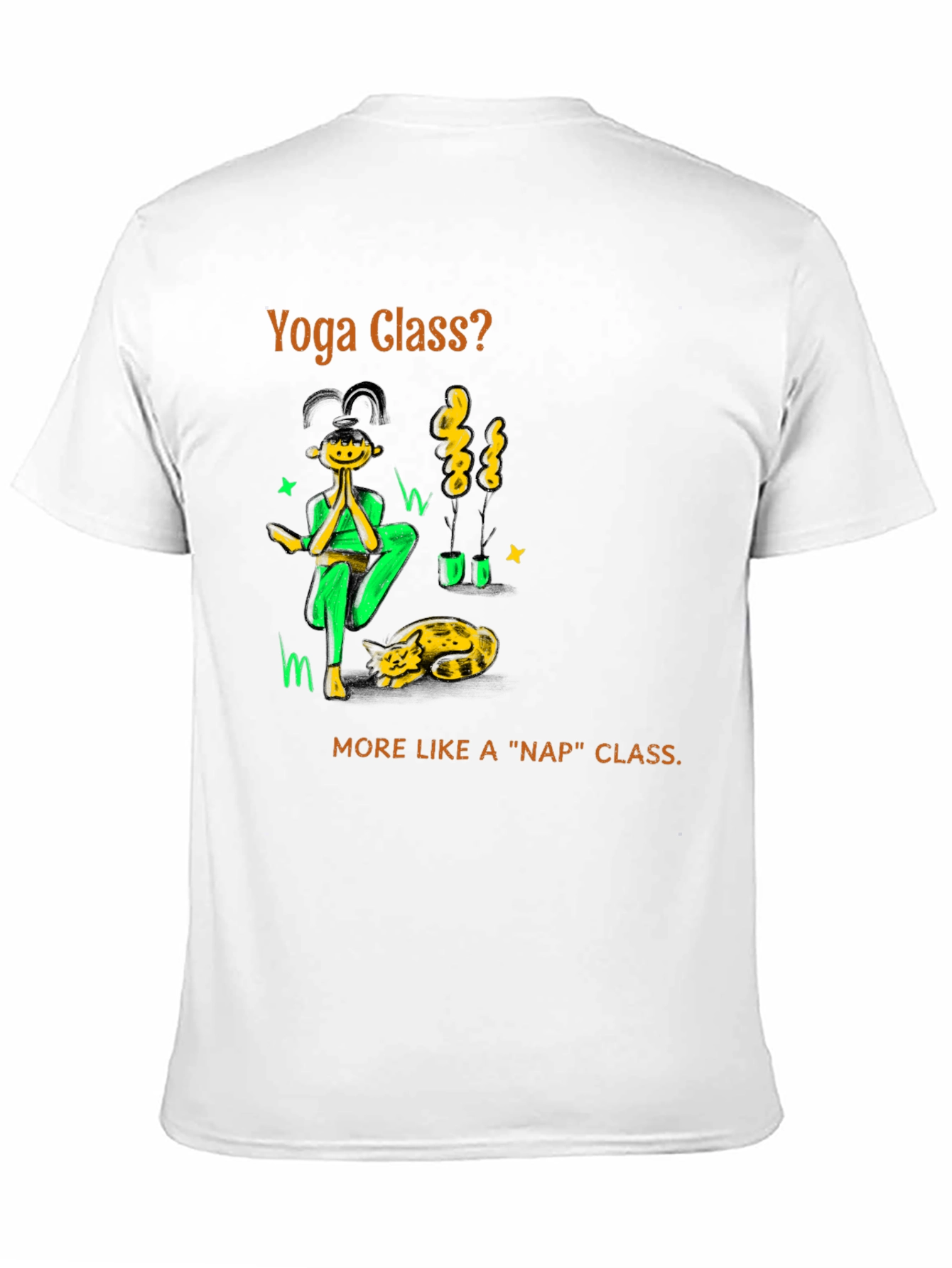 Black Yoga Nap Class Black Cotton T-Shirt view 11