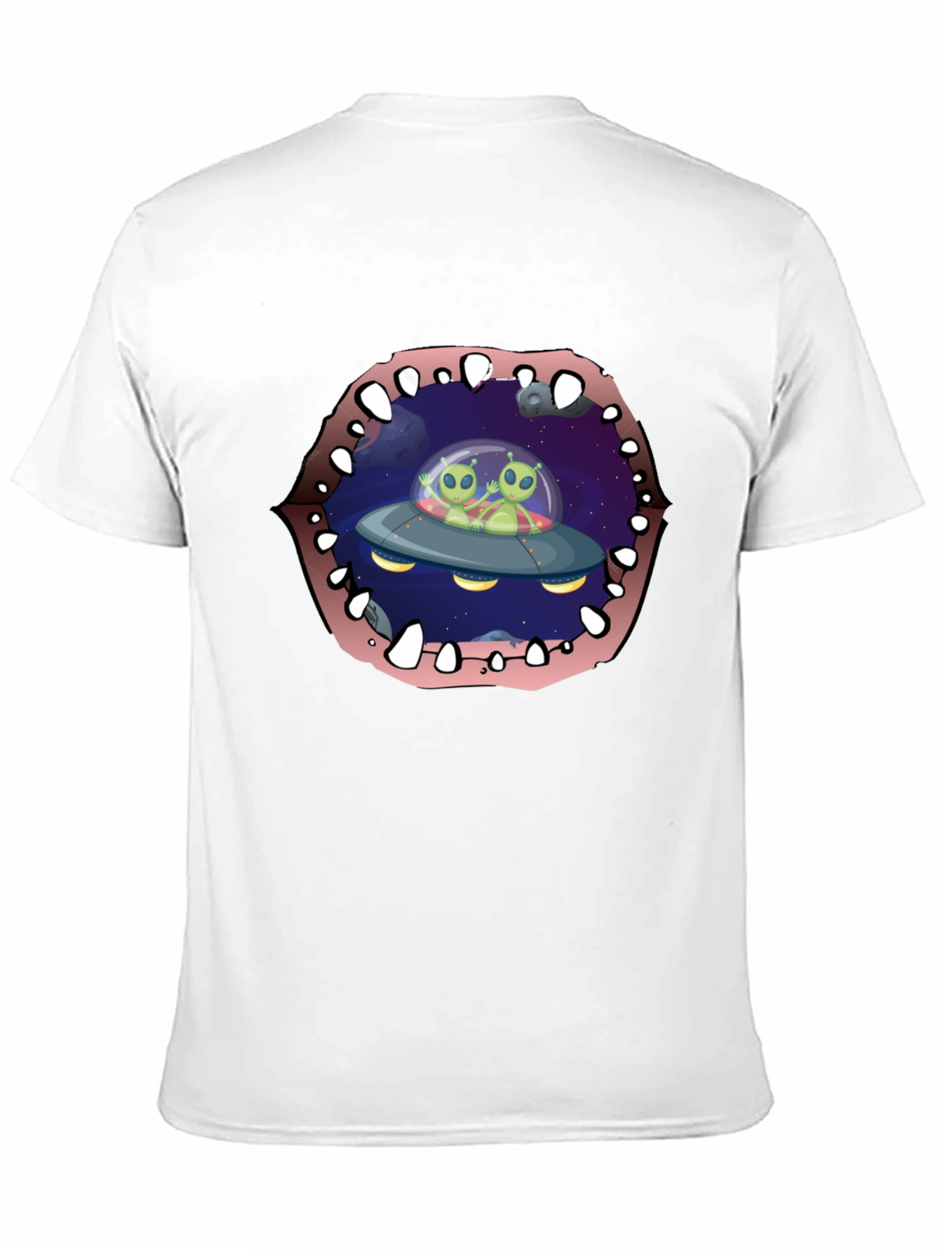 Black Alien Abduction T-Shirt Black Cotton Crew Neck view 11