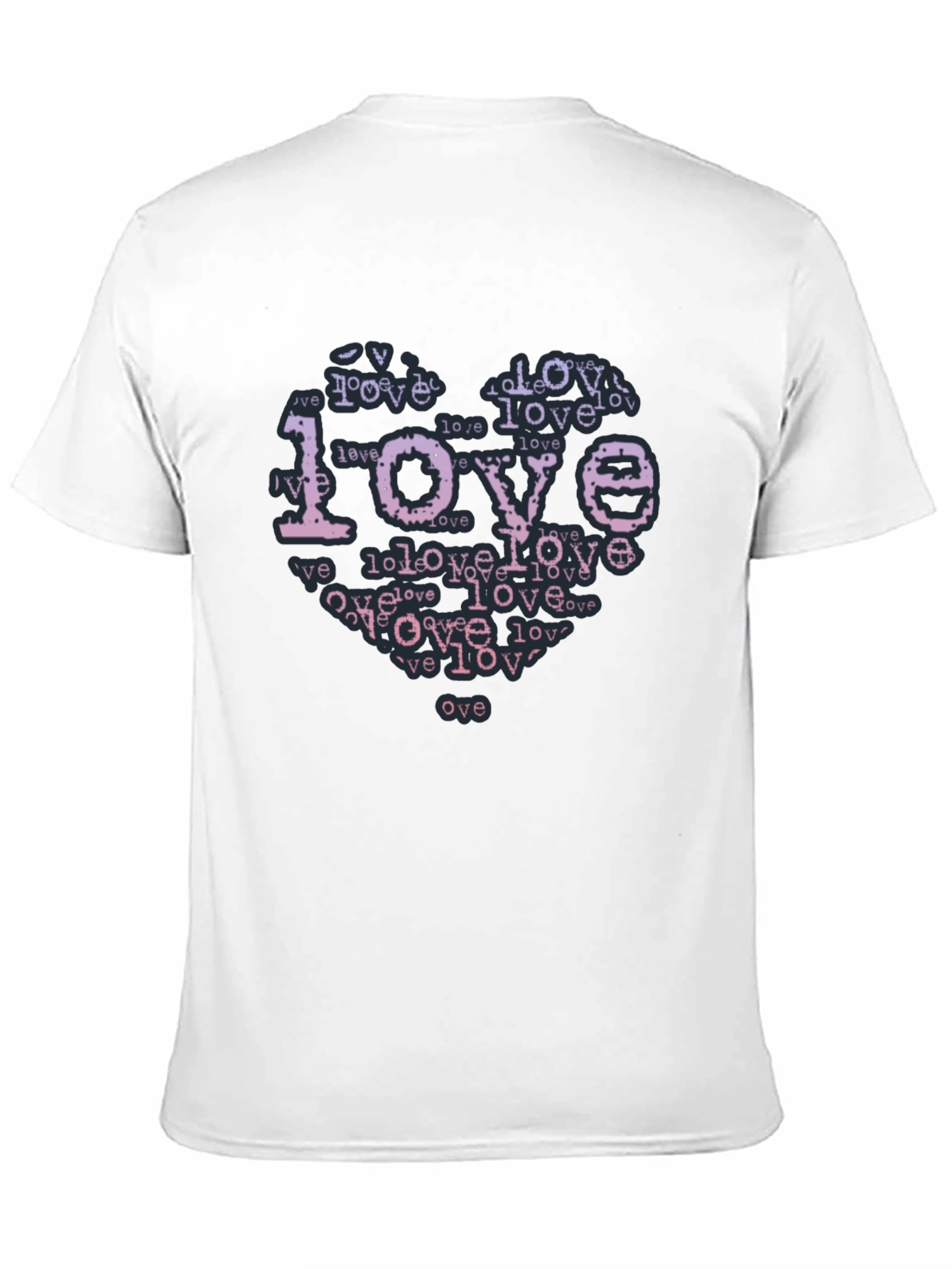 Black Love Typography Heart Black T-Shirt view 11