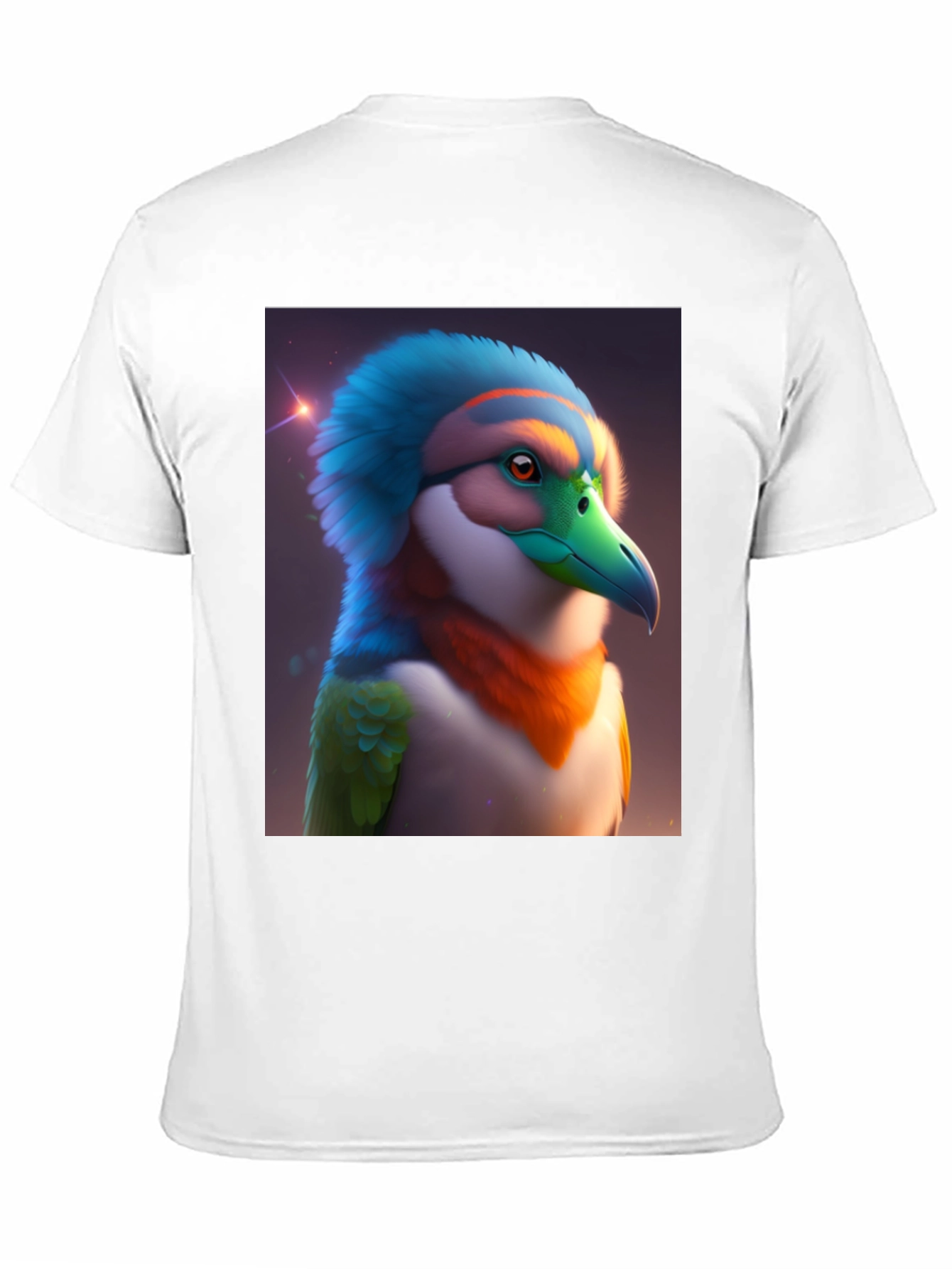 Black Exotic Bird Graphic Tee - Unique Colorful Bird Design view 11