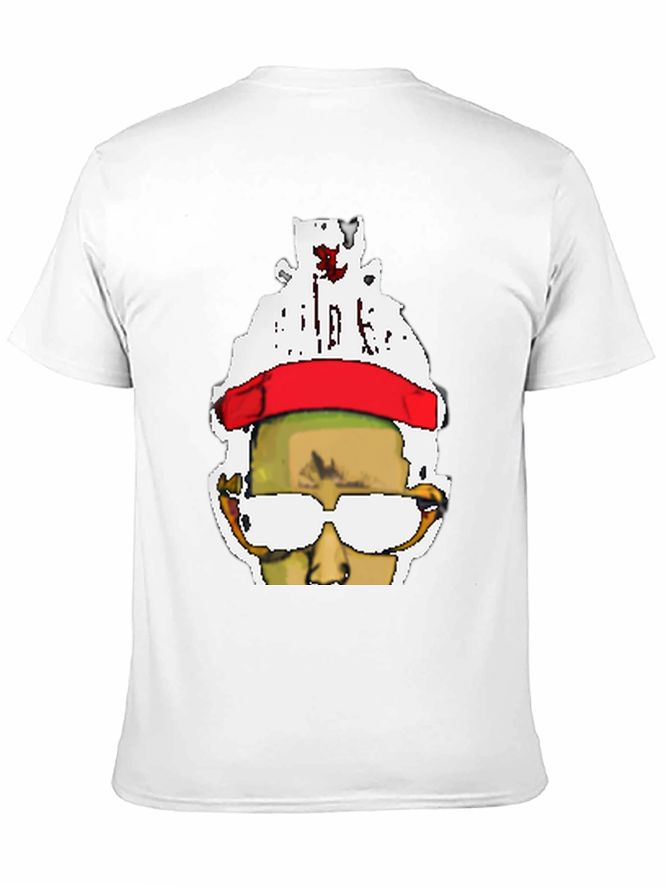 Black Pixelated Portrait Black T-Shirt view 11