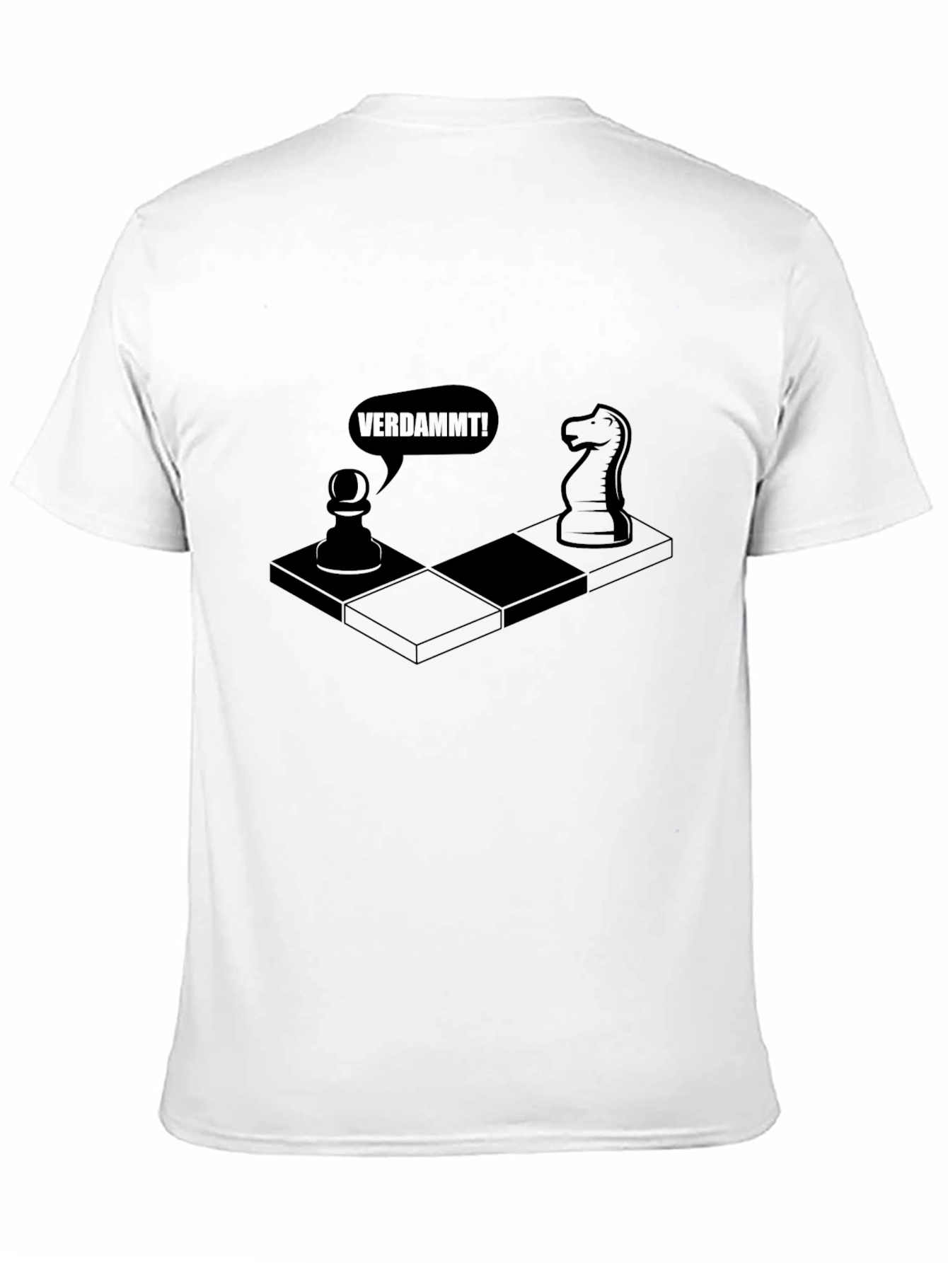 Chess Humor T-Shirt - "Verdammt!" Chessboard Design - 11