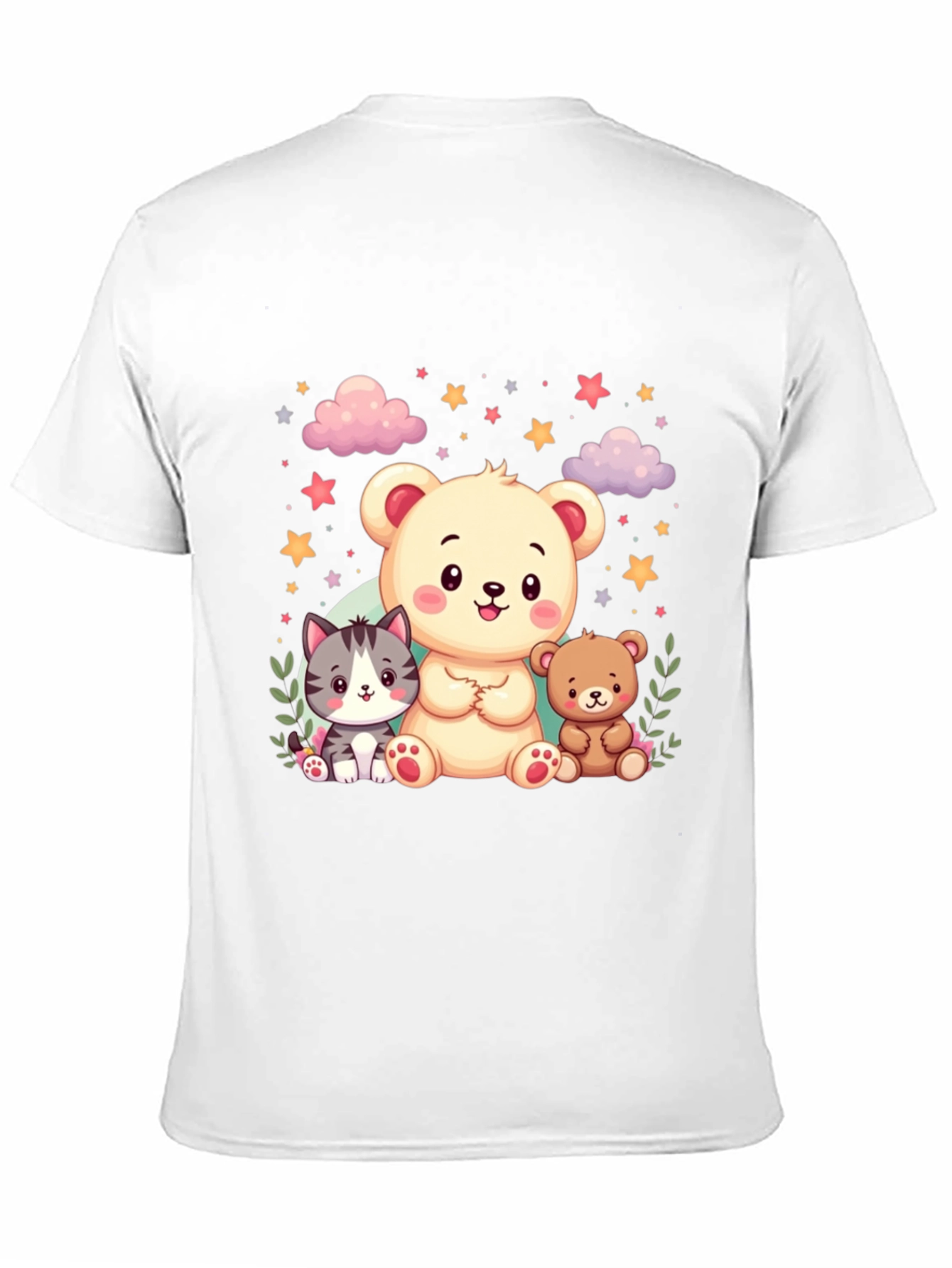 Black Cute Cartoon Animals Black T-Shirt view 11