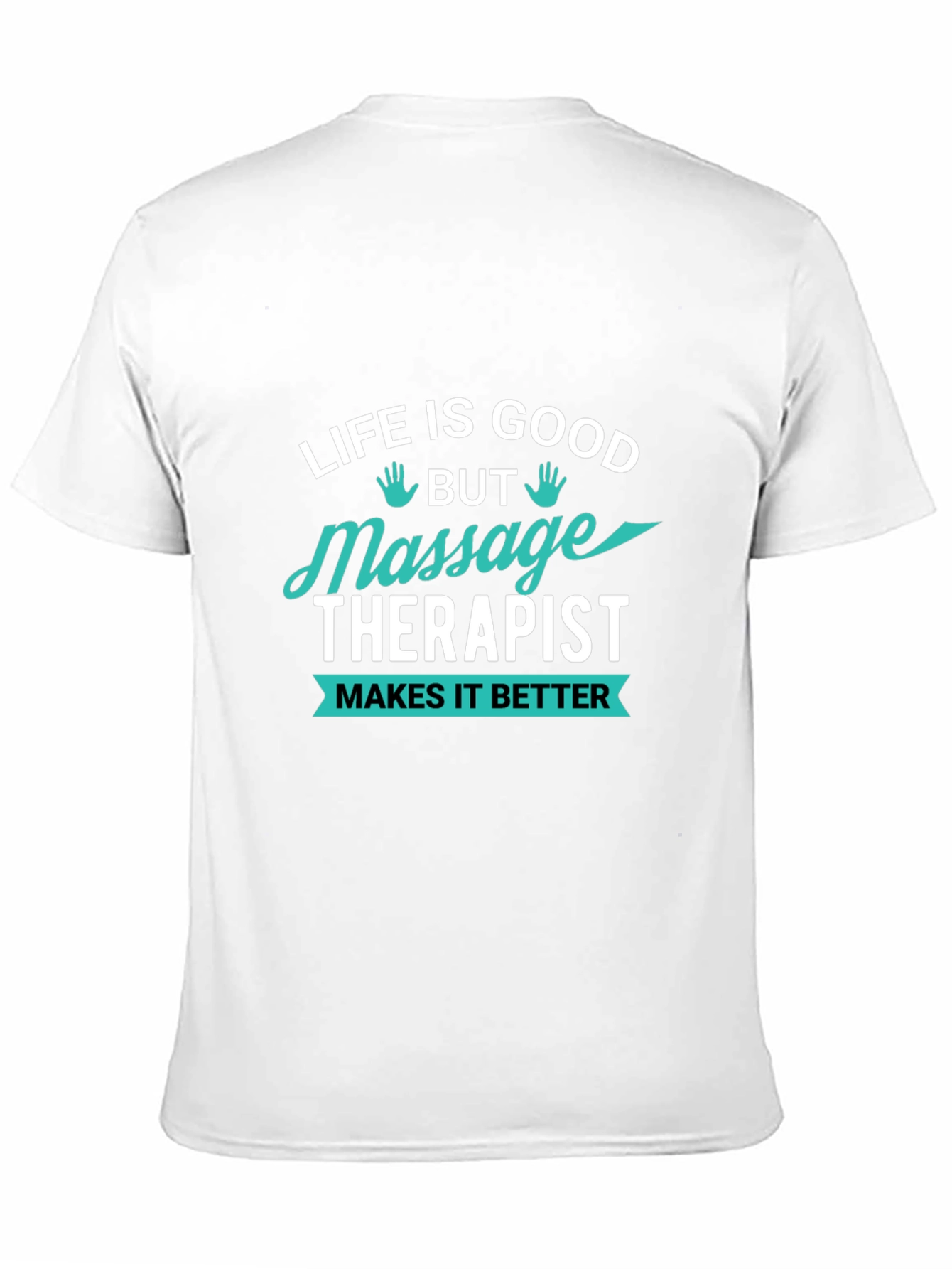 Black Massage Therapist T-Shirt - Life Is Good view 11