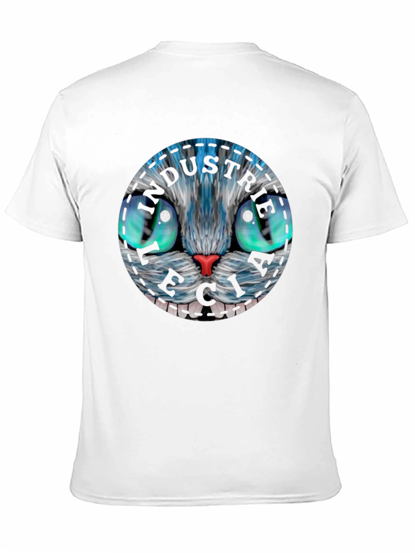 Black Whimsical Cat Face T-Shirt view 11
