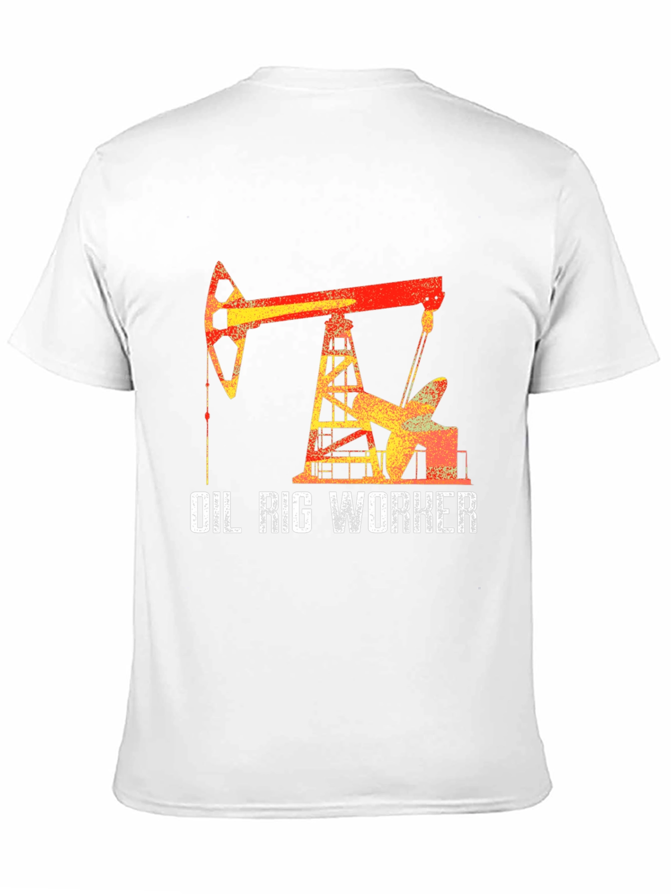 Black Oil Rig Worker Graphic T-Shirt - Black Crew Neck view 11
