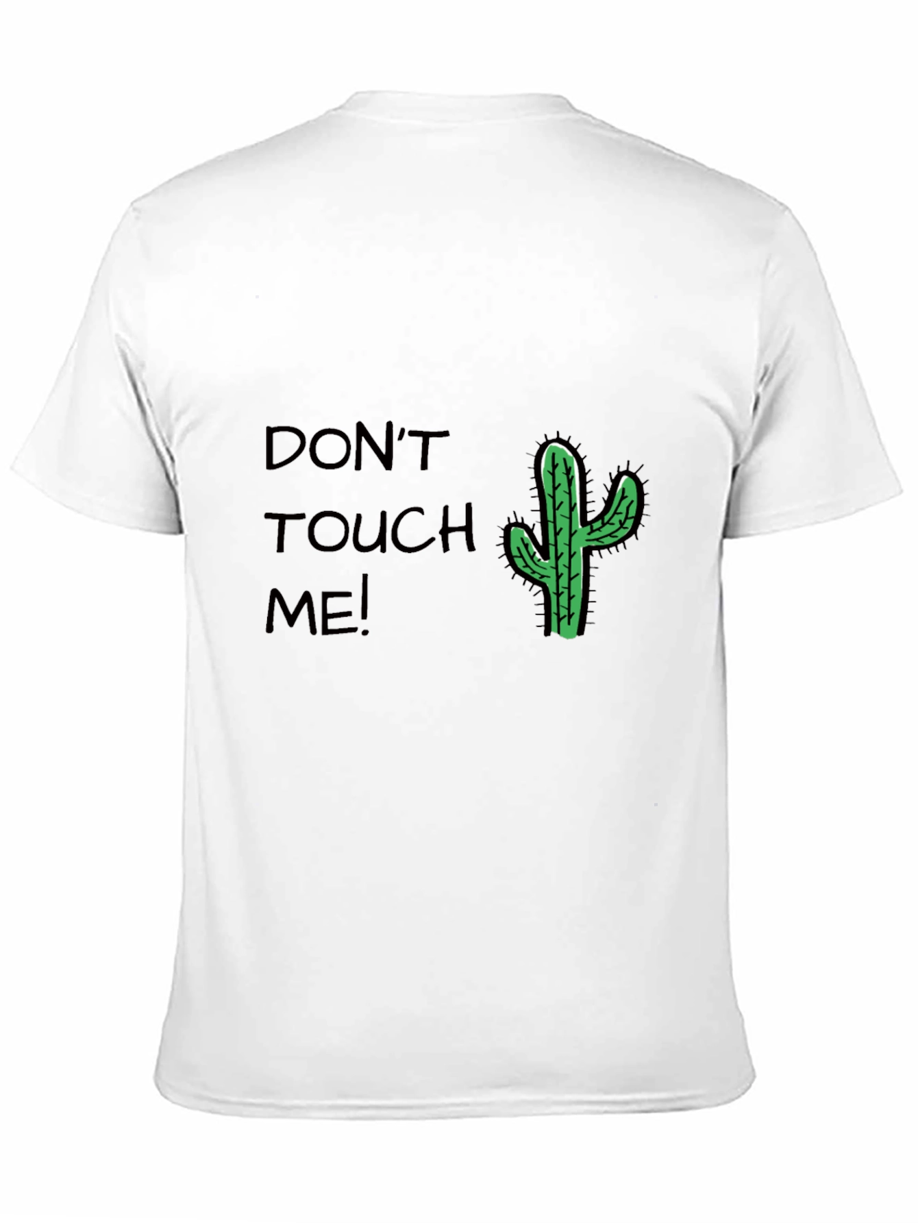 Black Don't Touch Me Cactus T-Shirt - Black Cotton Tee view 11