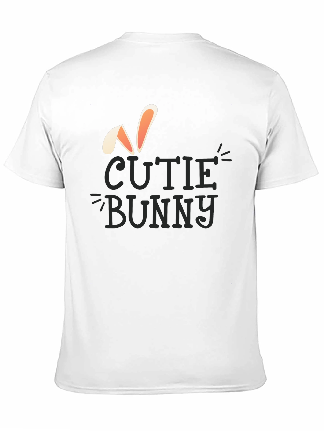 Black Cutie Bunny Graphic T-Shirt - Unisex Black Tee view 11