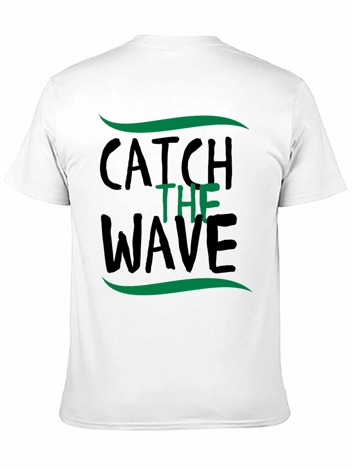 Black Catch the Wave Graphic Tee - Black Cotton T-Shirt view 11