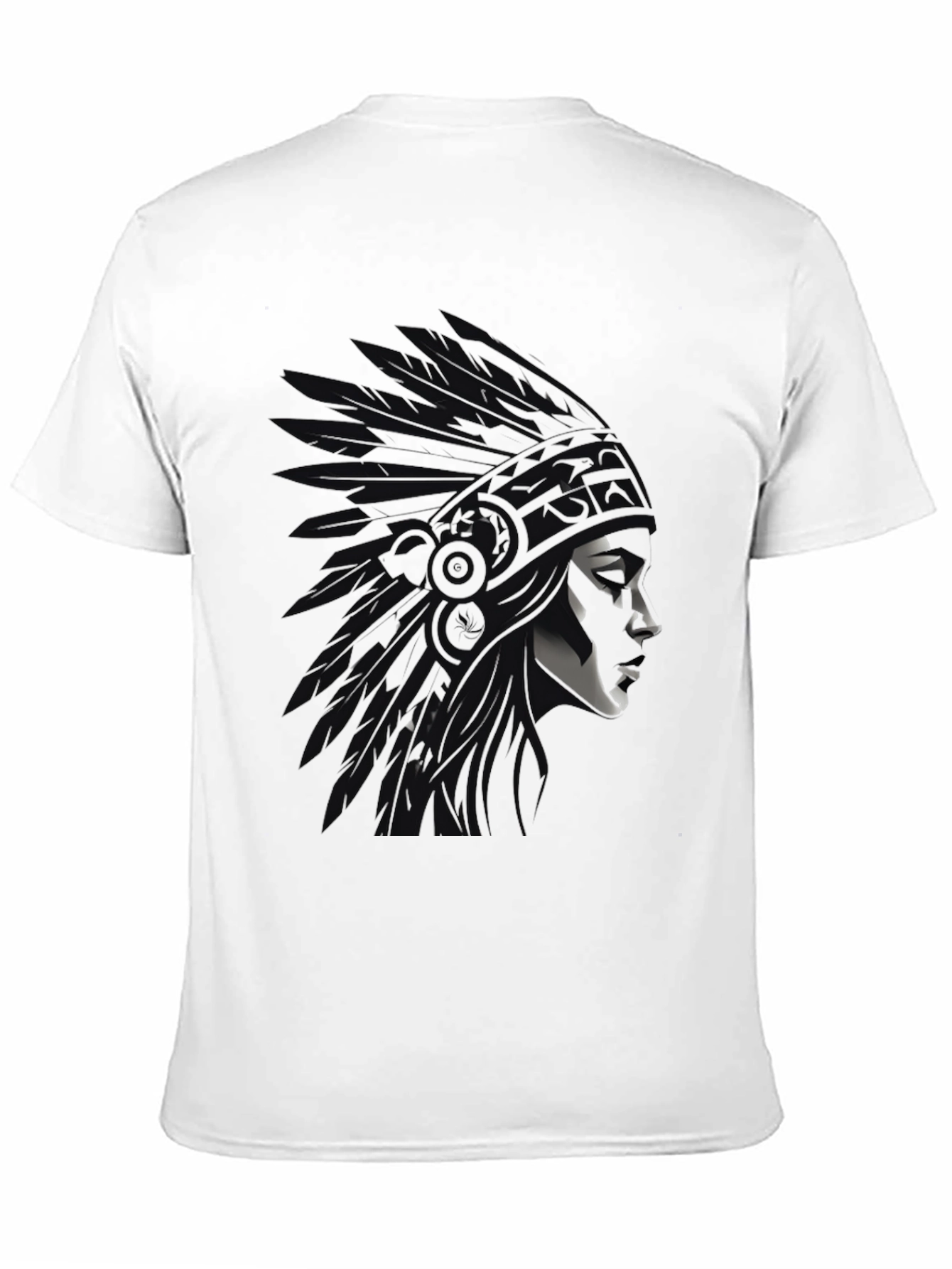 Black Native American Chief Graphic Tee - Black view 11