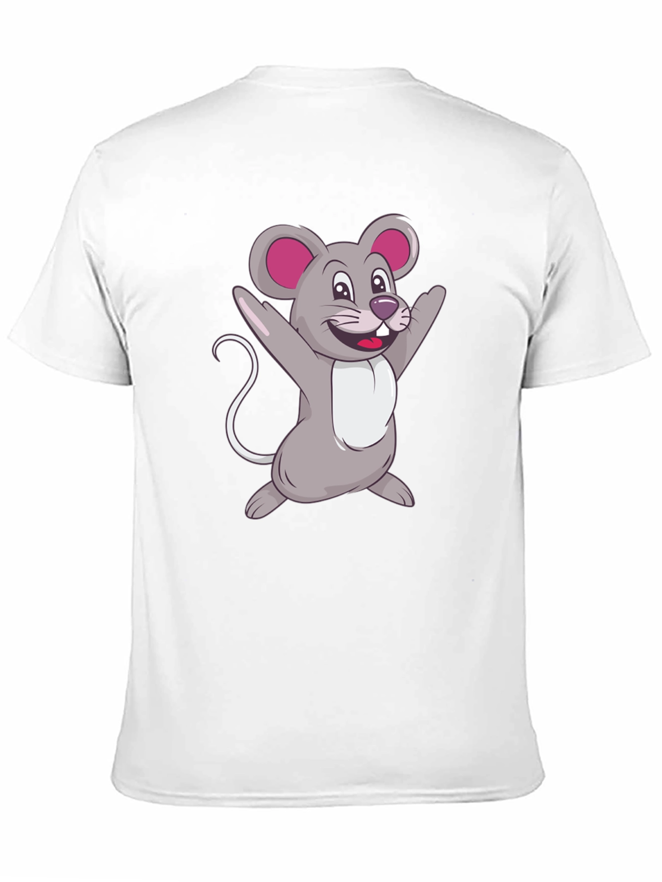 Black Cartoon Mouse Graphic Tee - Black Casual T-Shirt view 11