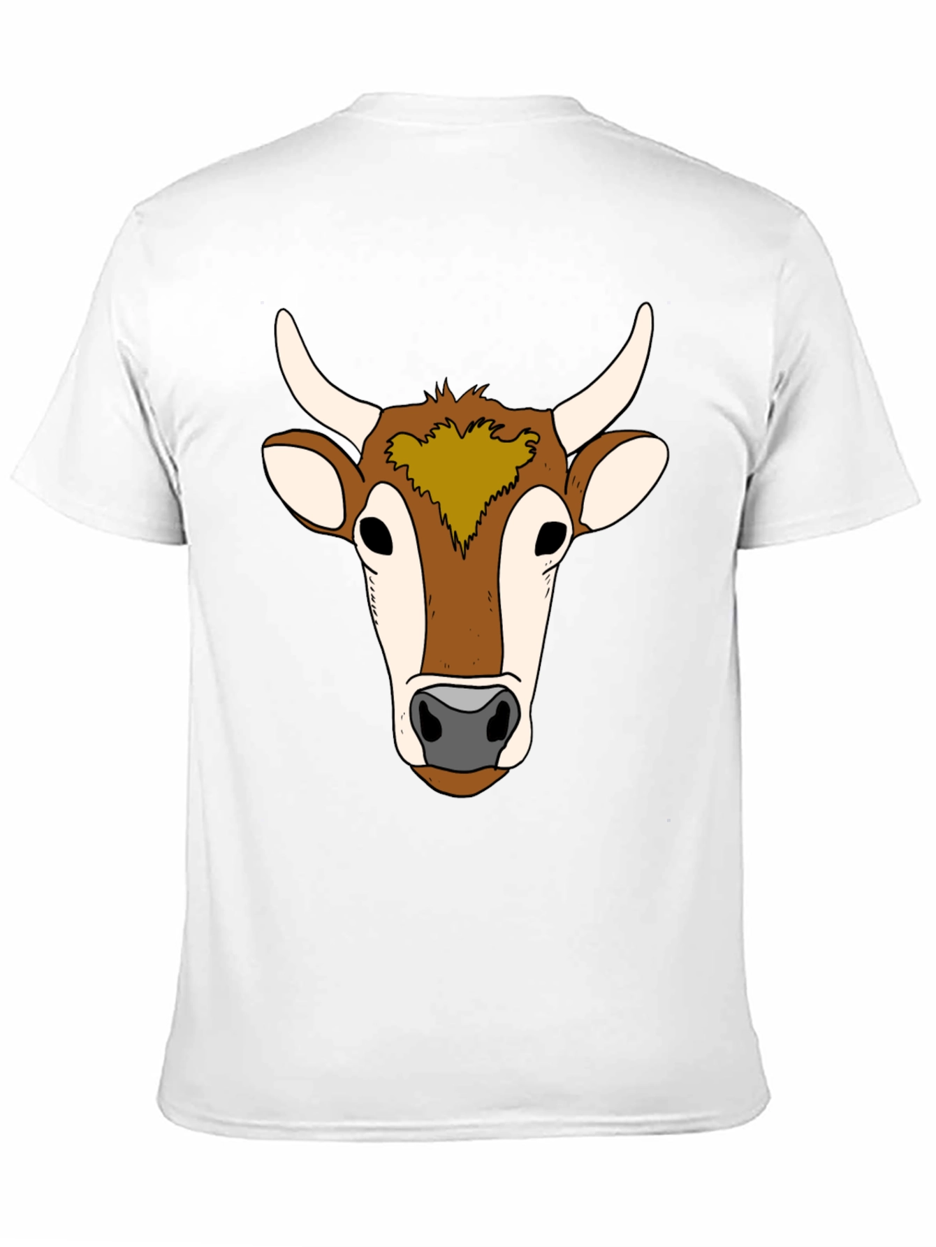 Black Cow Face Graphic Tee - Unisex Black T-Shirt view 11