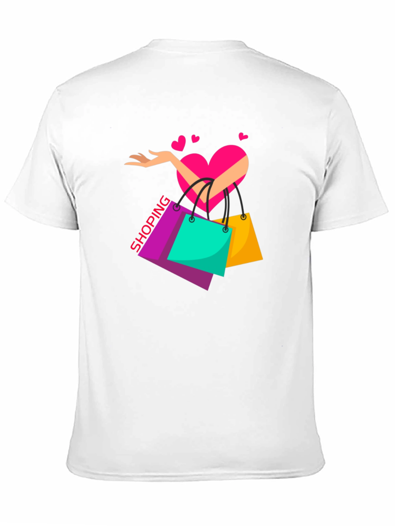 Black Shopping Lover's Black T-Shirt view 11