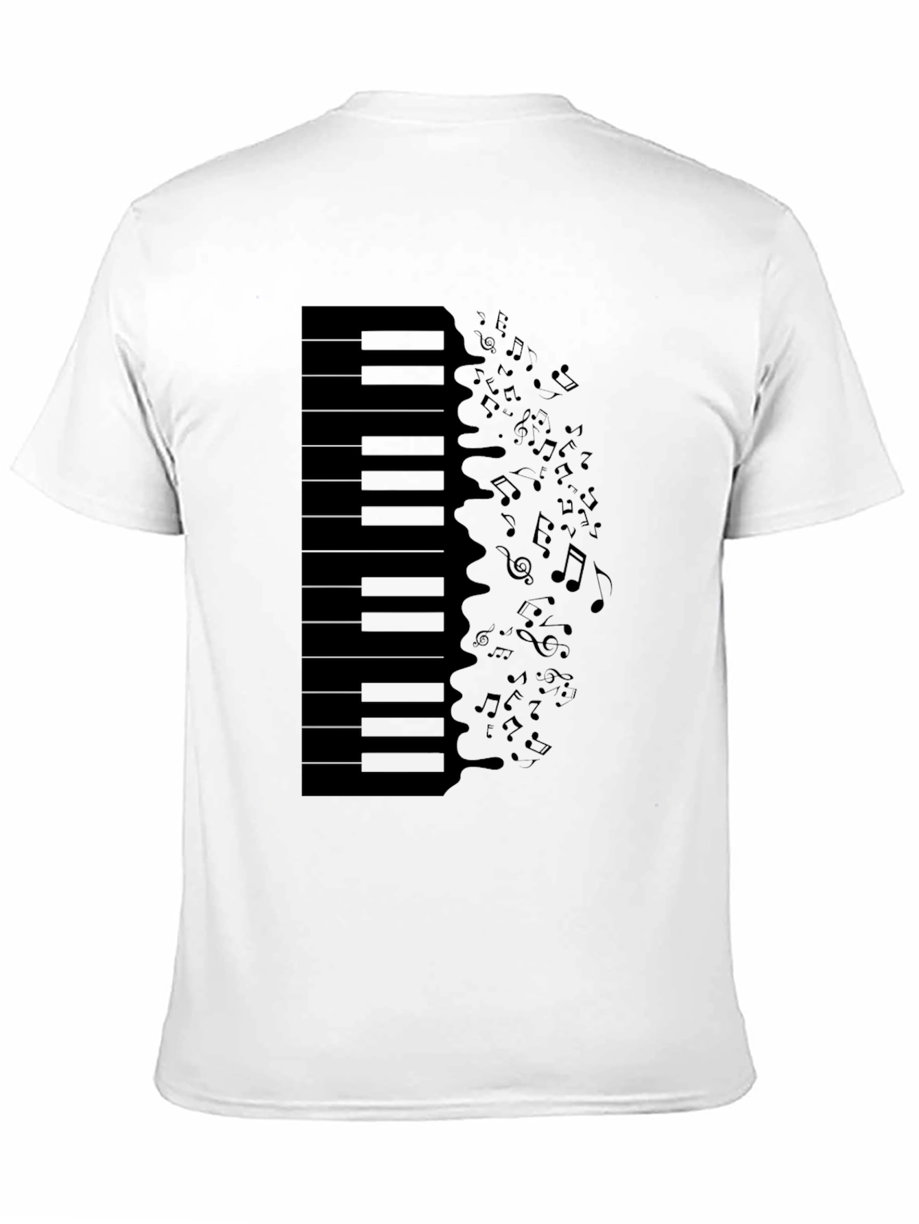 Black Piano Keys & Notes Graphic Tee - Black T-Shirt view 11