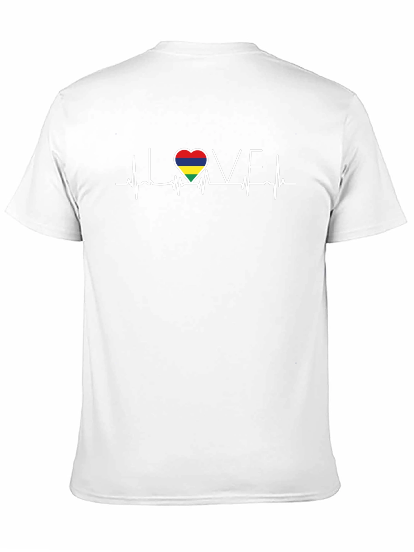 Black Love Mauritius Heartbeat T-Shirt - Black view 11