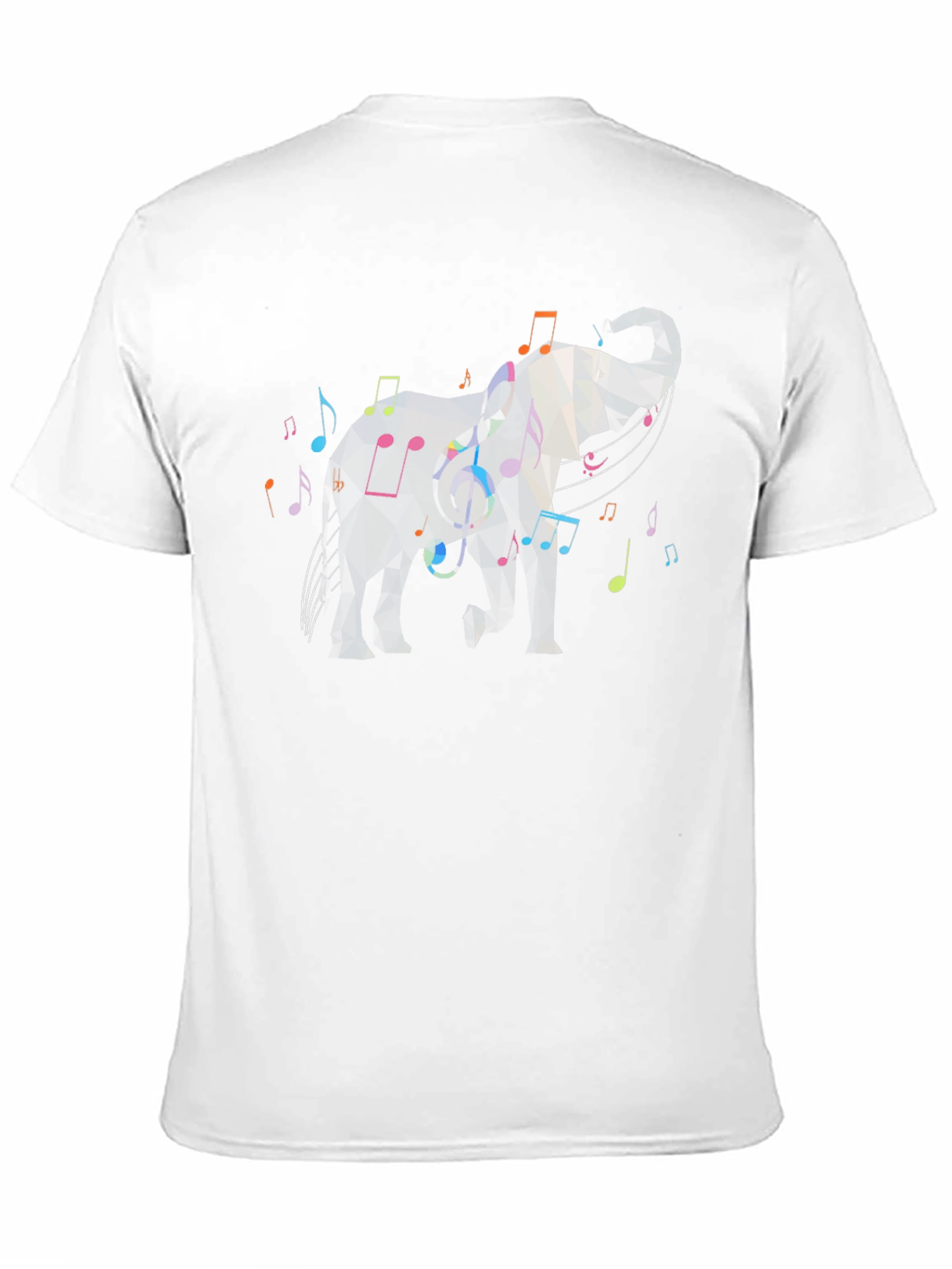 Black Geometric Elephant Music Note Graphic Tee view 11