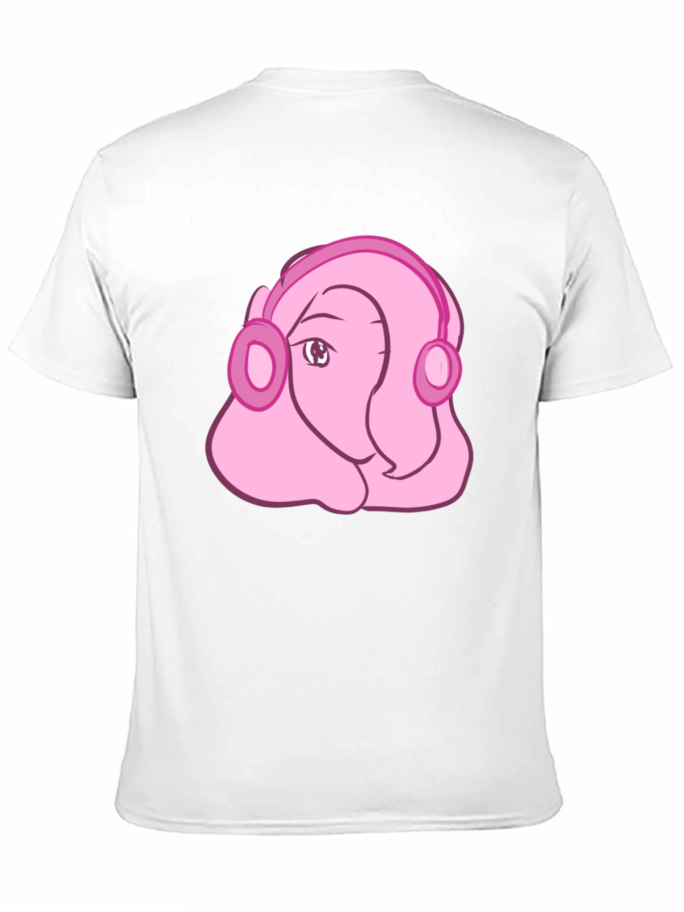 Black Pink Cartoon Headphones Tee view 11