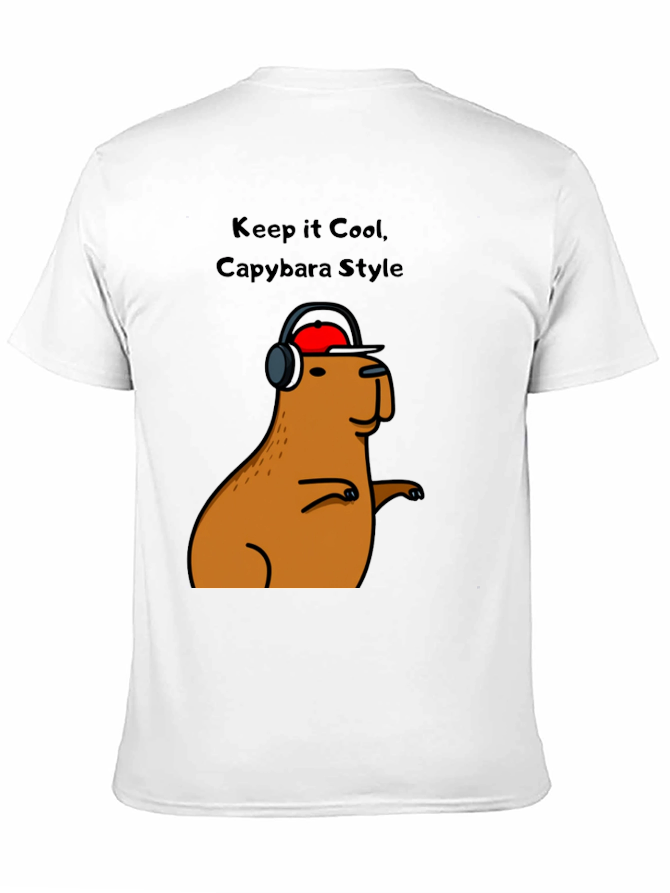 Black Cool Capybara Style Graphic Tee - Black view 11