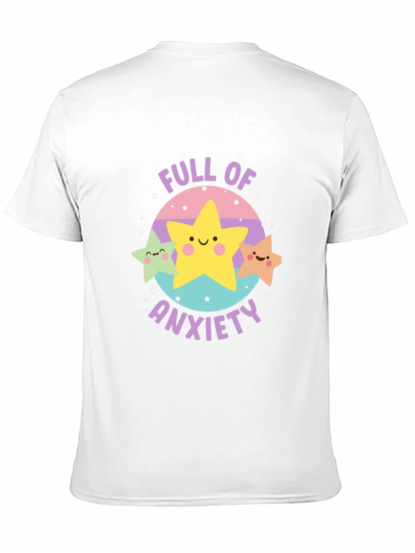 Black Anxiety Stars Graphic Tee - Black Crew Neck view 11