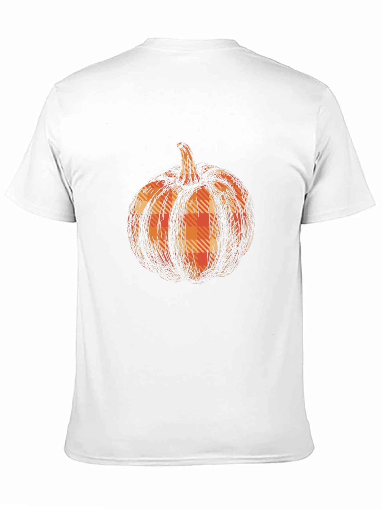 Black Pumpkin Plaid Graphic Tee - Black Cotton Casual T-Shirt view 11