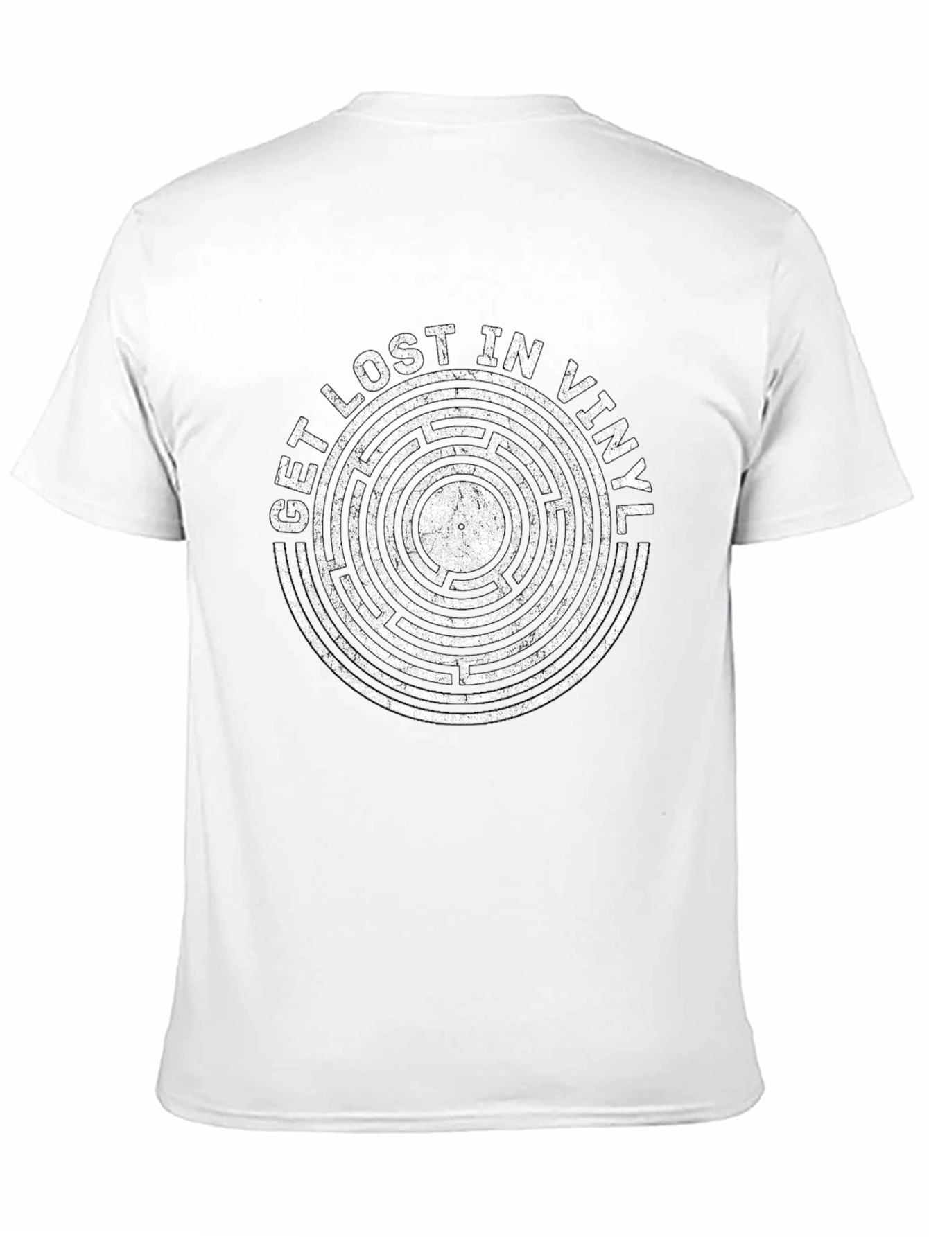 Black Get Lost In Vinyl Graphic Tee - Retro Music Lover Shirt view 11