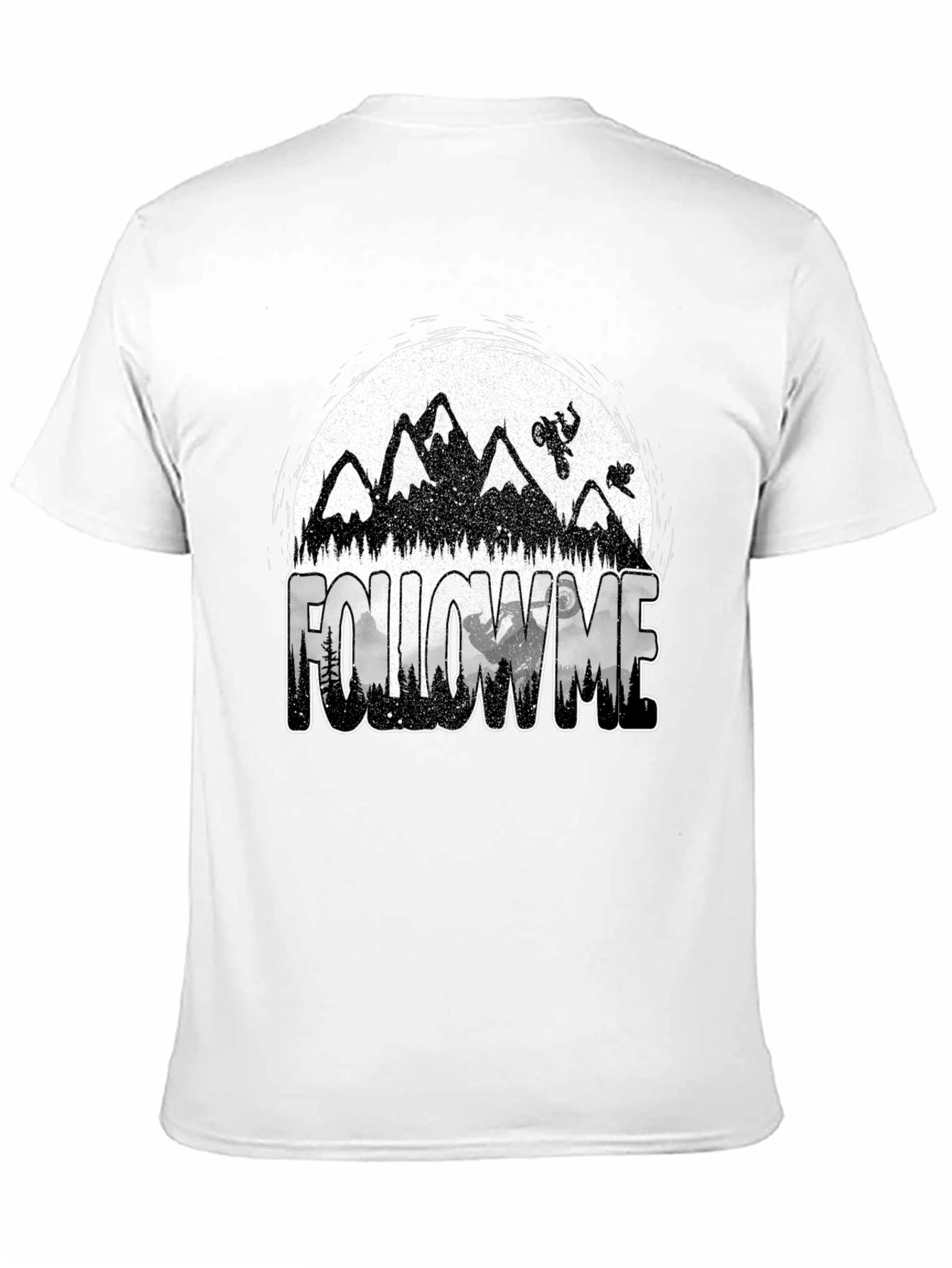 Black Follow Me Mountain Bike Graphic T-Shirt view 11