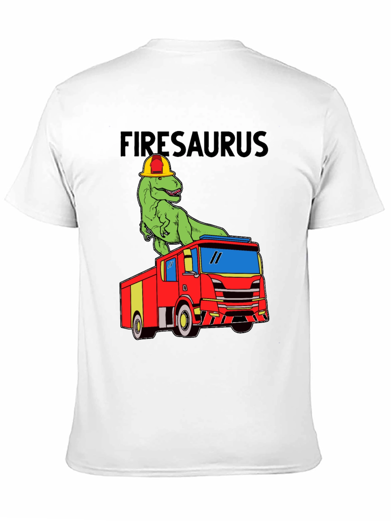 Black Firesaurus T-Shirt - Dinosaur Fire Truck Tee view 11