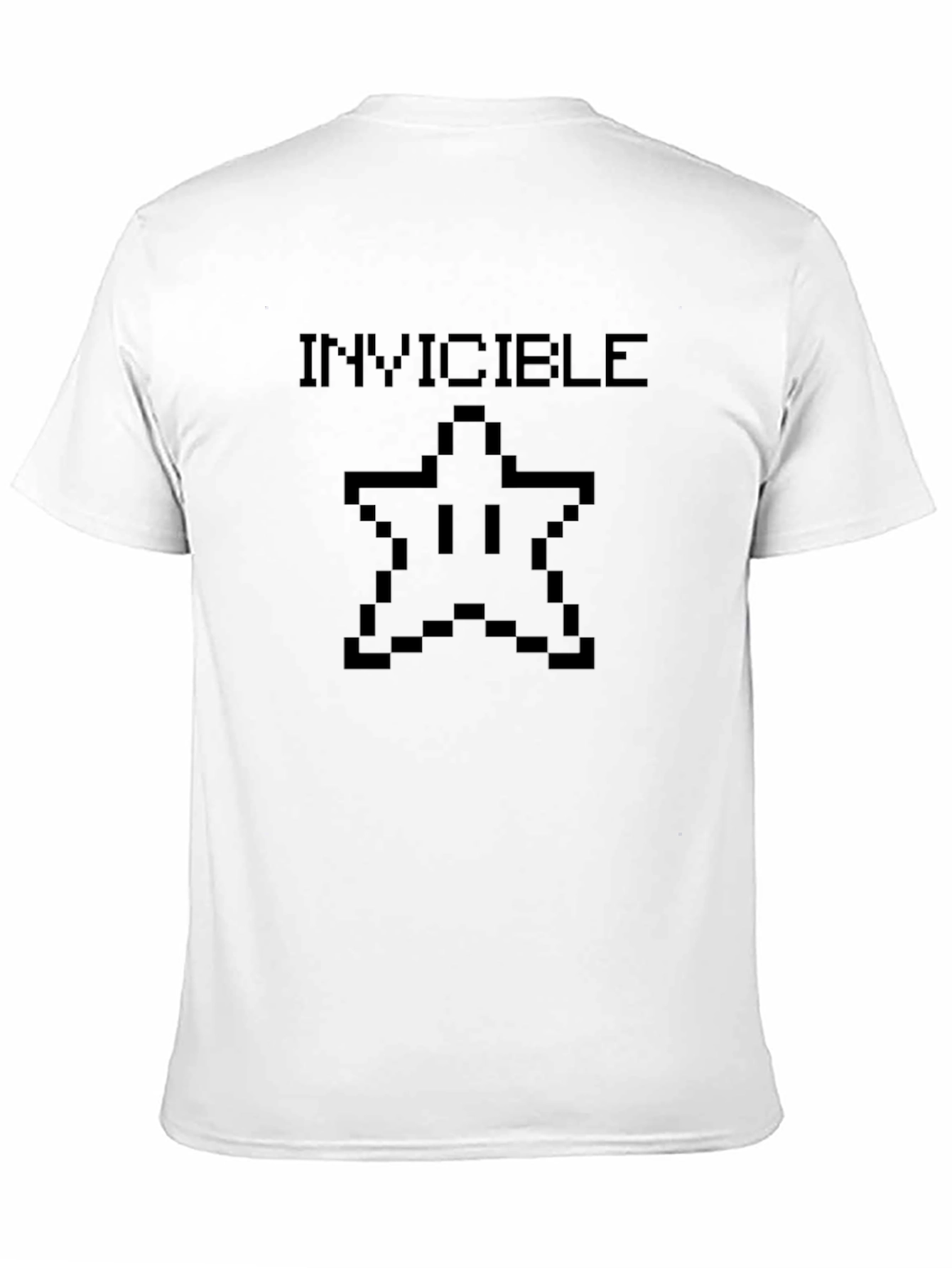 Black Invincible Pixel Star T-Shirt - Black Cotton Tee view 11