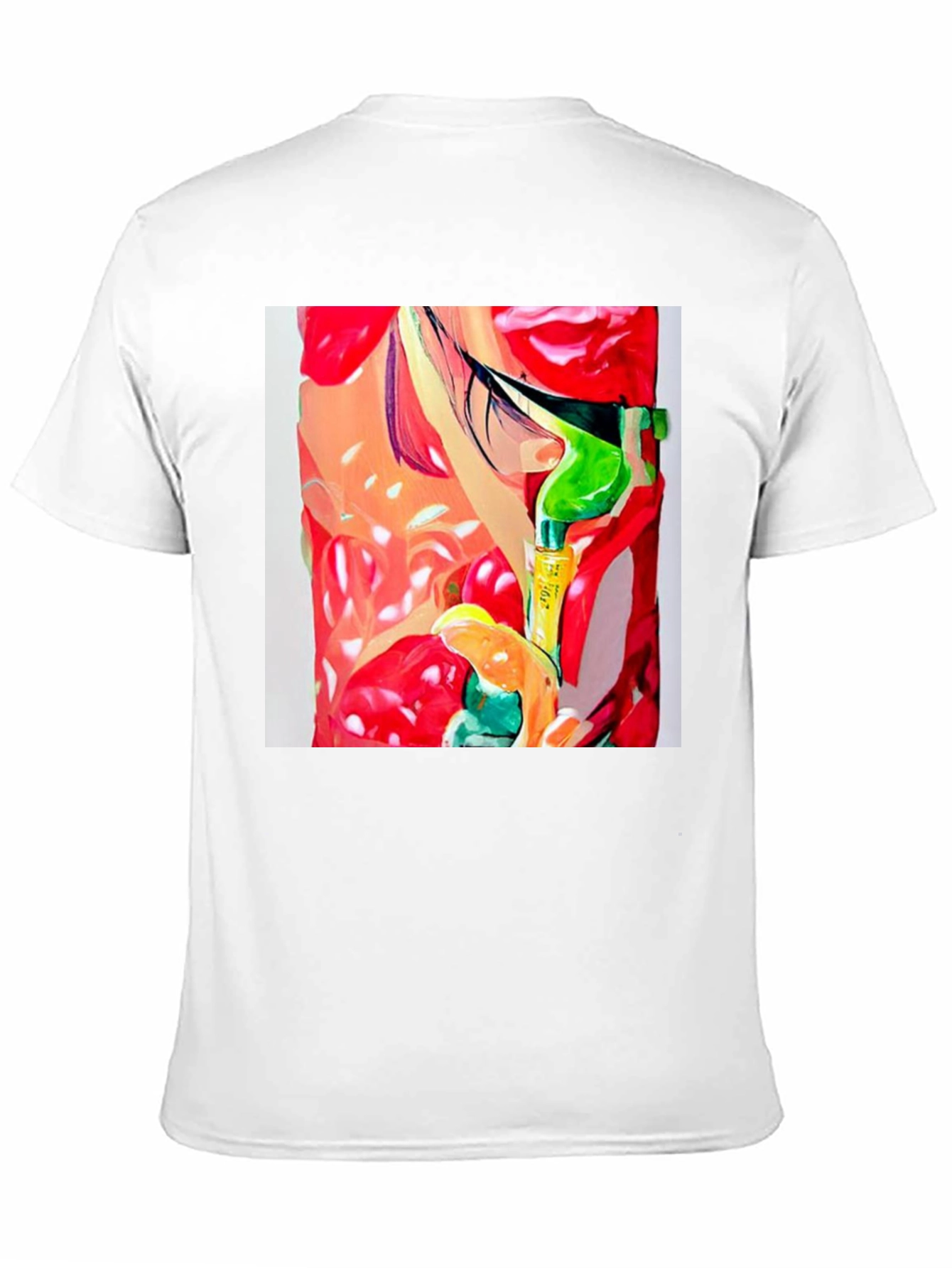 Black Abstract Print Men's Black T-Shirt view 11