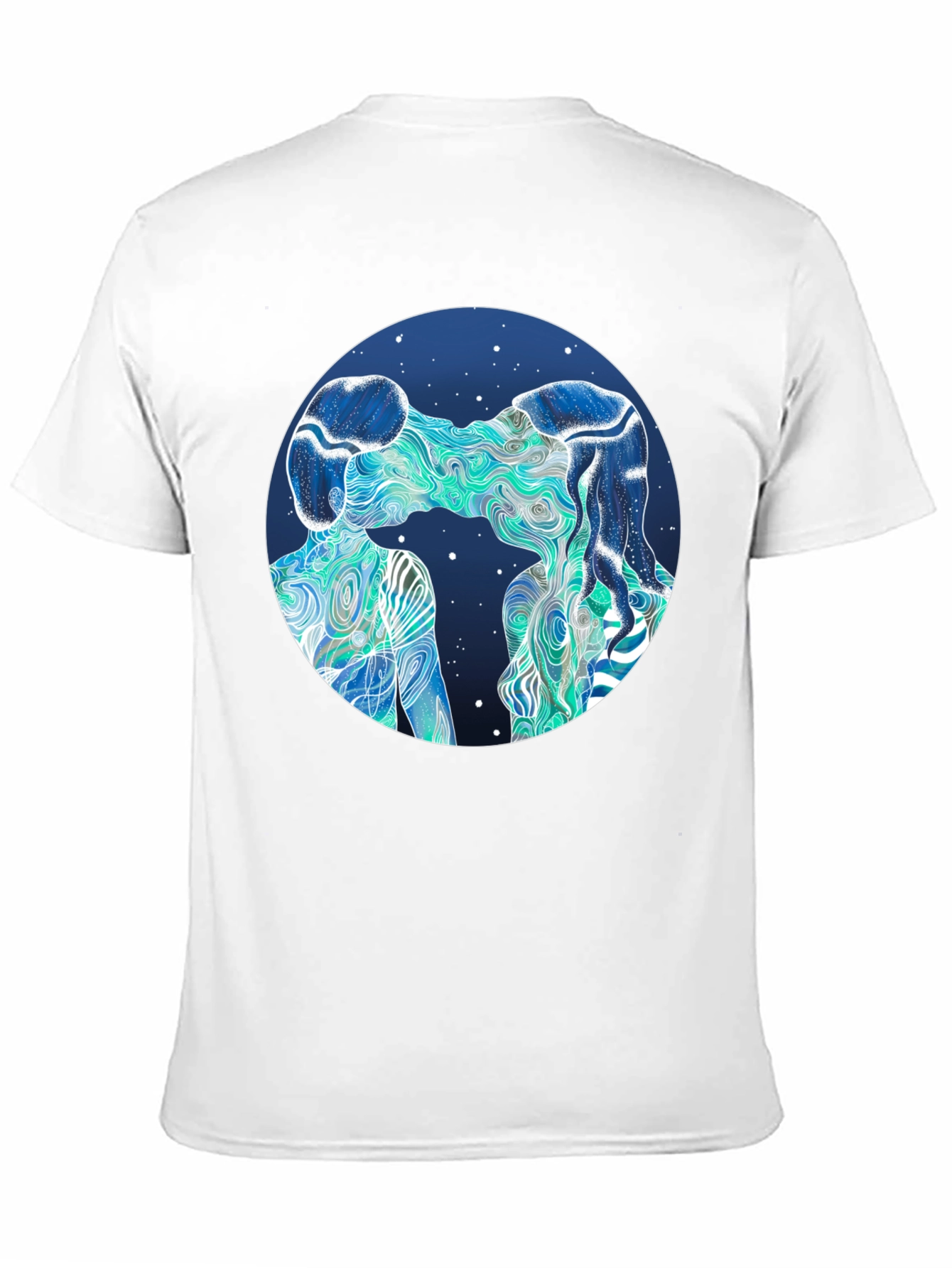 Black Abstract Lovers Graphic T-Shirt view 11