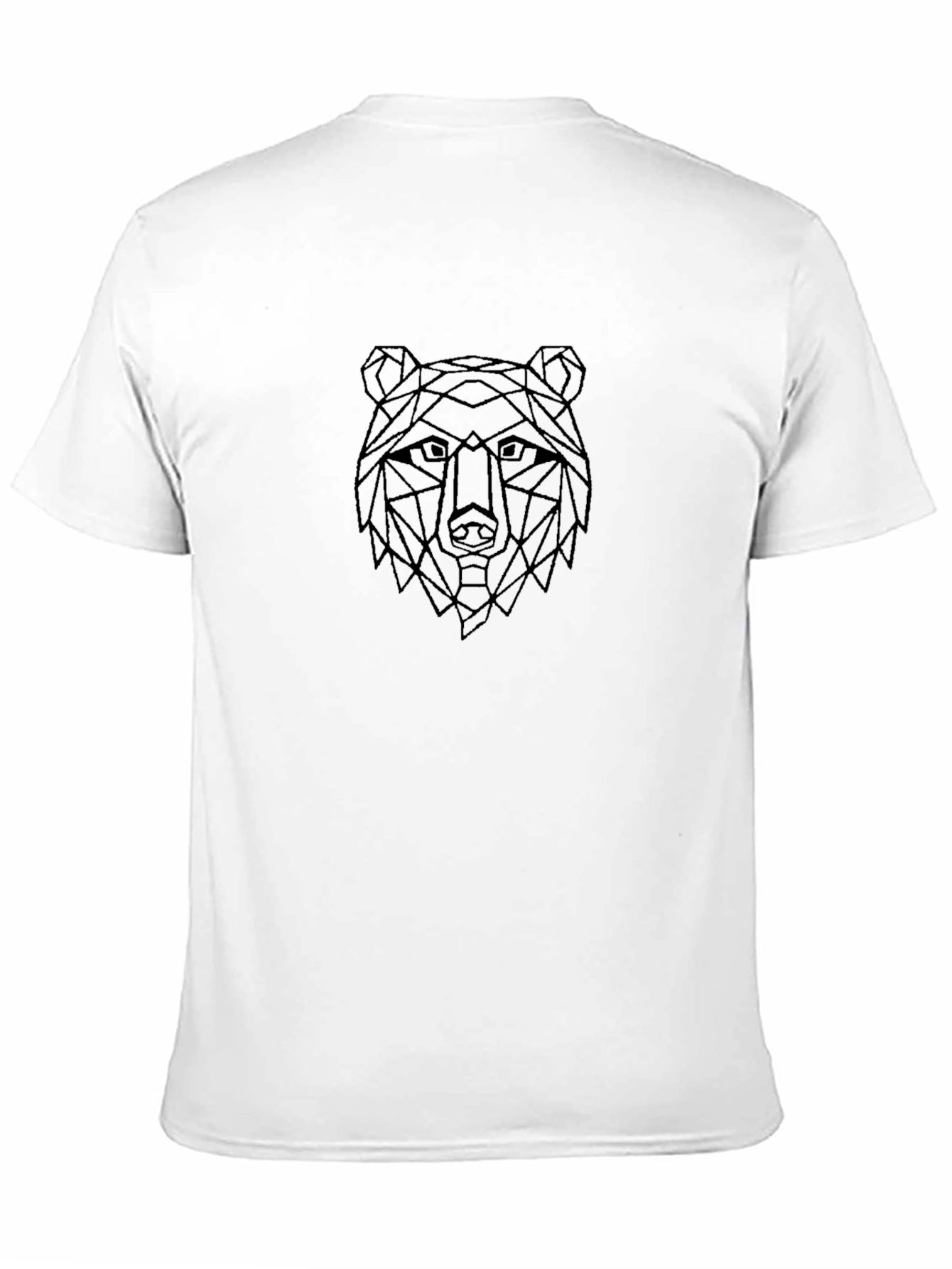 Black Geometric Bear Graphic Black T-Shirt - Modern Style view 11