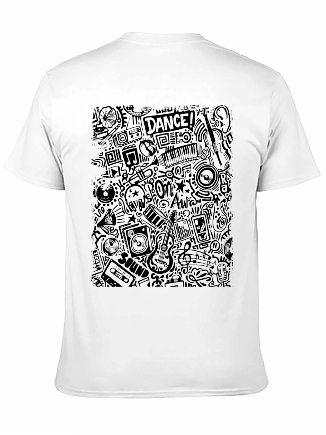 Black Music Doodle Graphic T-Shirt view 11