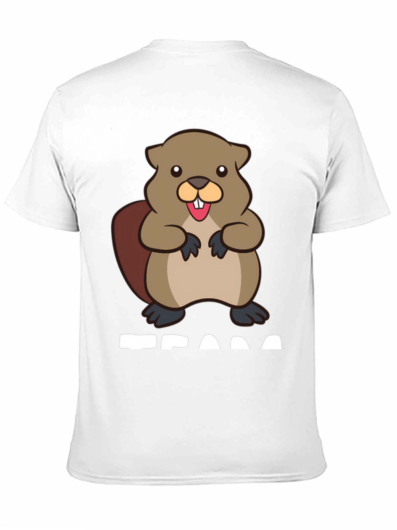 Black Funny Beaver Graphic T-Shirt - Unisex Black Tee view 11