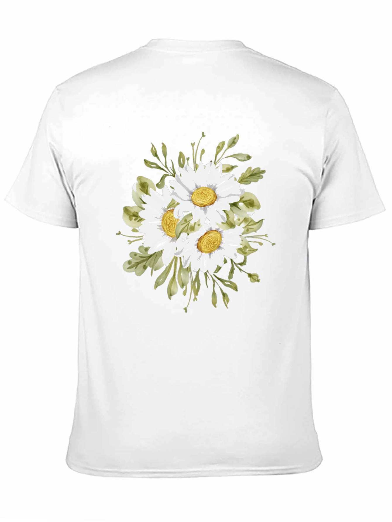 Black Floral Print T-Shirt - Daisy Bouquet view 11