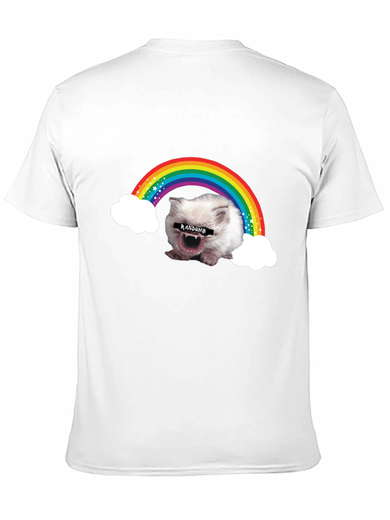 Black Random Rainbow Cat Meme T-Shirt view 11