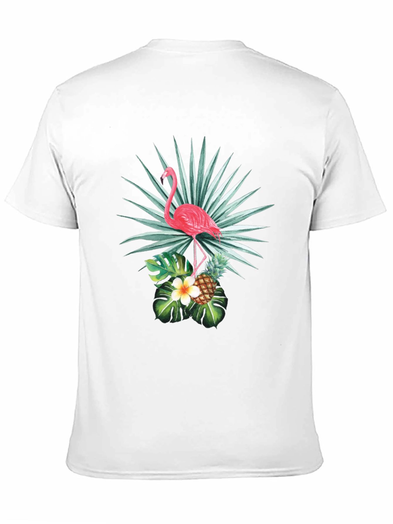 Black Tropical Flamingo Graphic Tee - Black Cotton view 11